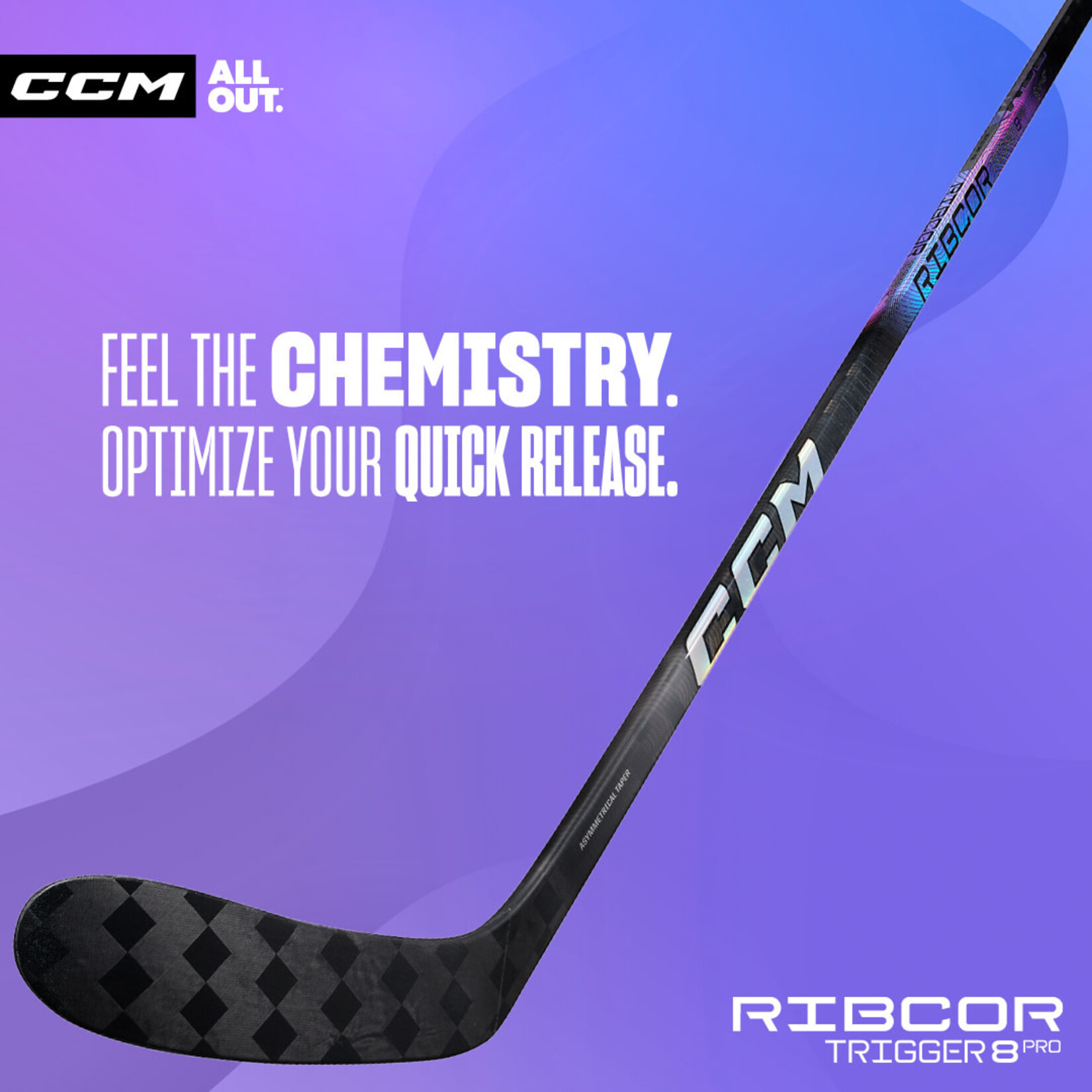 CCM CCM Hockey Stick, Ribcor Trigger 8 Pro, Intermediate