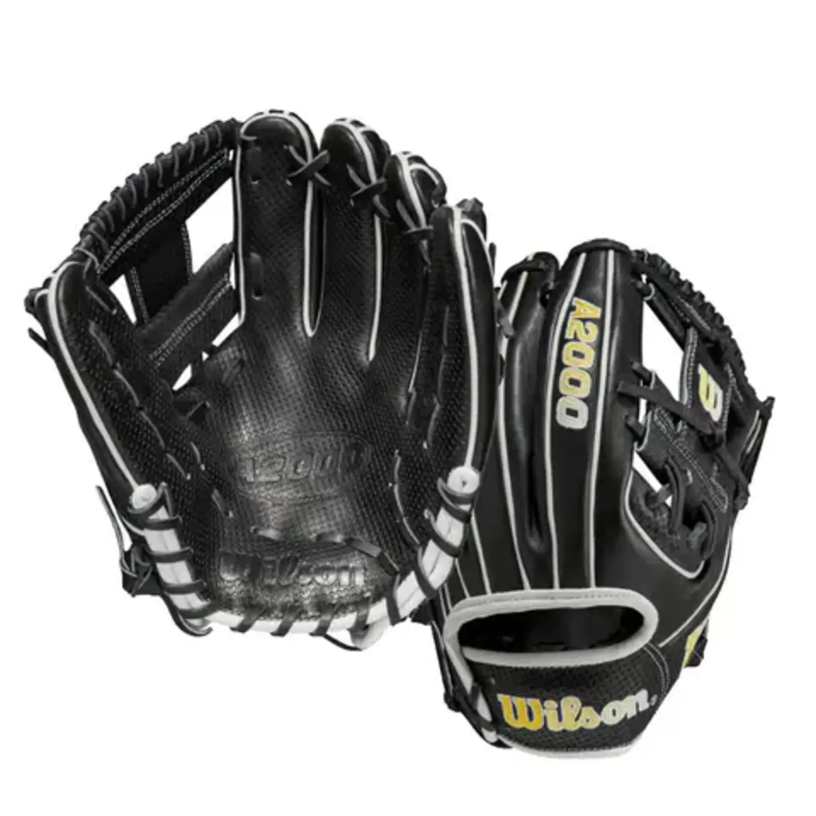Wilson Wilson Baseball Glove, A2000 1786, Reg, 11.5", Infield Pattern, Blk/Wht/Yel
