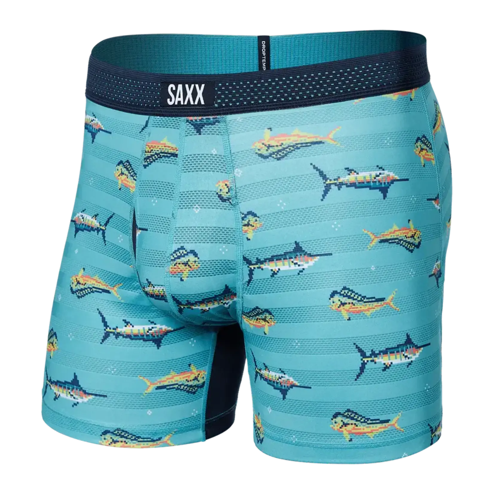 Saxx Saxx Underwear, Droptemp Cool Mesh BB Fly, Mens, TCT-Trophy Catch-Turquoise