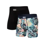 Saxx Saxx Underwear, Ultra Boxer, 2-Pack, Mens, MPO-Mr. Phil O. Dendren/Blk
