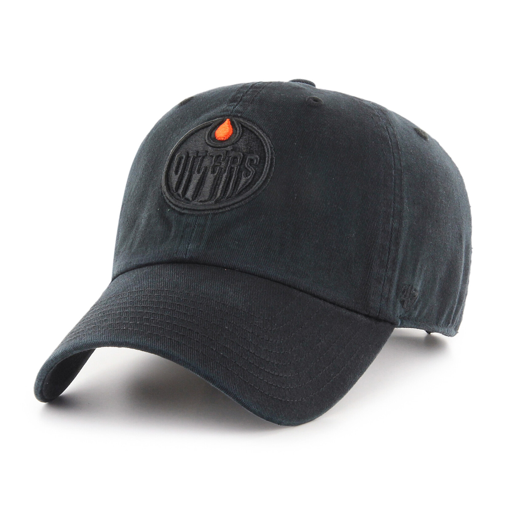 '47 ’47 Hat, Clean Up Blk on Blk, NHL, Edmonton Oilers OS