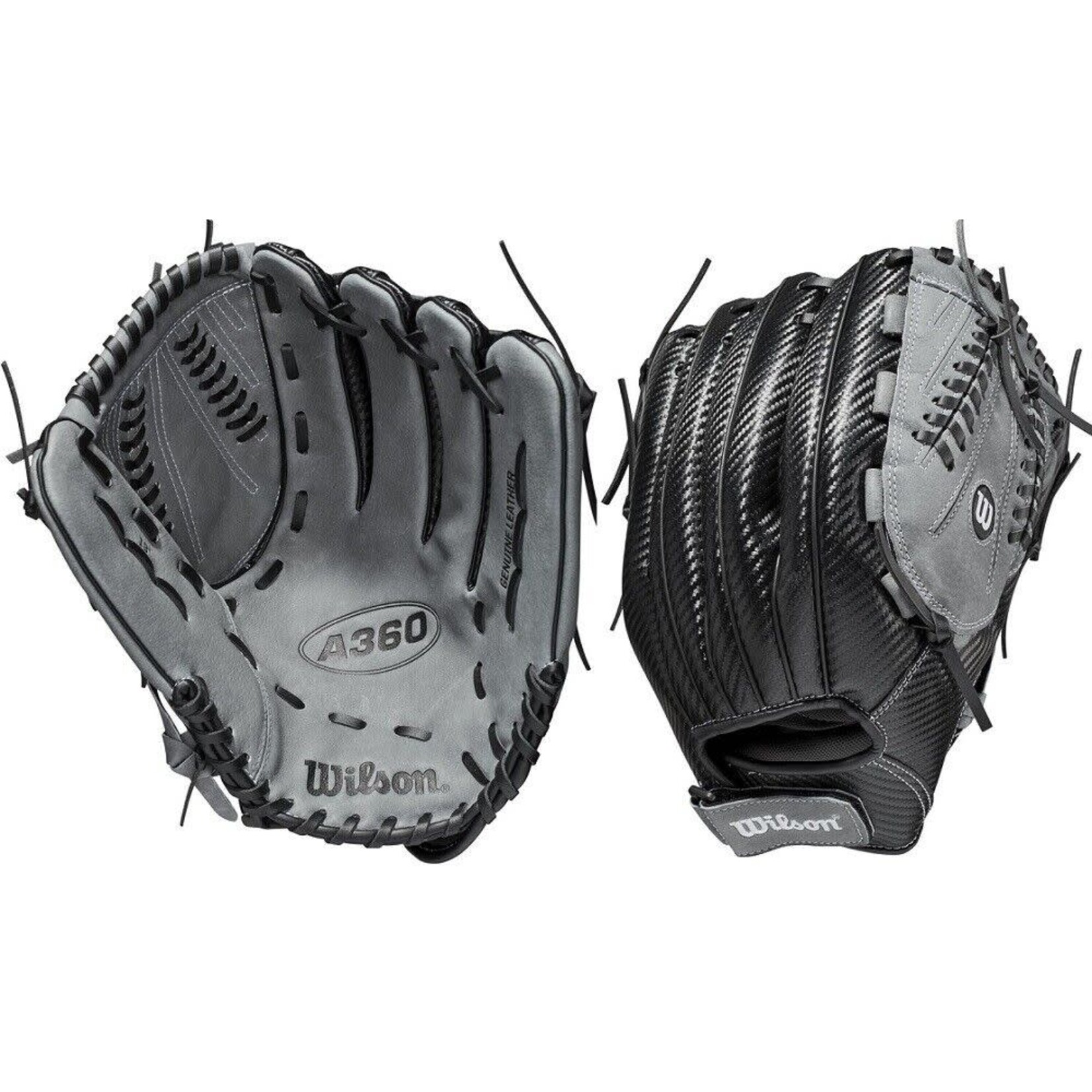 Wilson Wilson Slowpitch Glove, A360, 13", Full Right, Gry/Blk