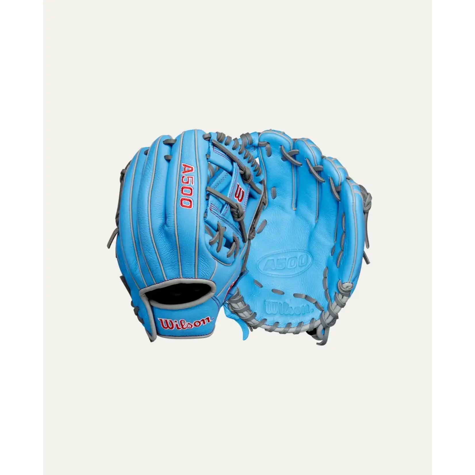 Wilson Wilson Baseball Glove, A500, 11", Reg, Cool Blu/Gry/Red, Youth