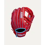 Wilson Wilson Baseball Glove, A500, 11.5", Reg, Red/Cool Blu/Wht, Youth