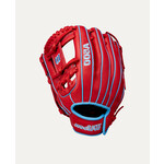 Wilson Wilson Baseball Glove, A500, 11.5", Full Right, Red/Cool Blu/Wht, Youth