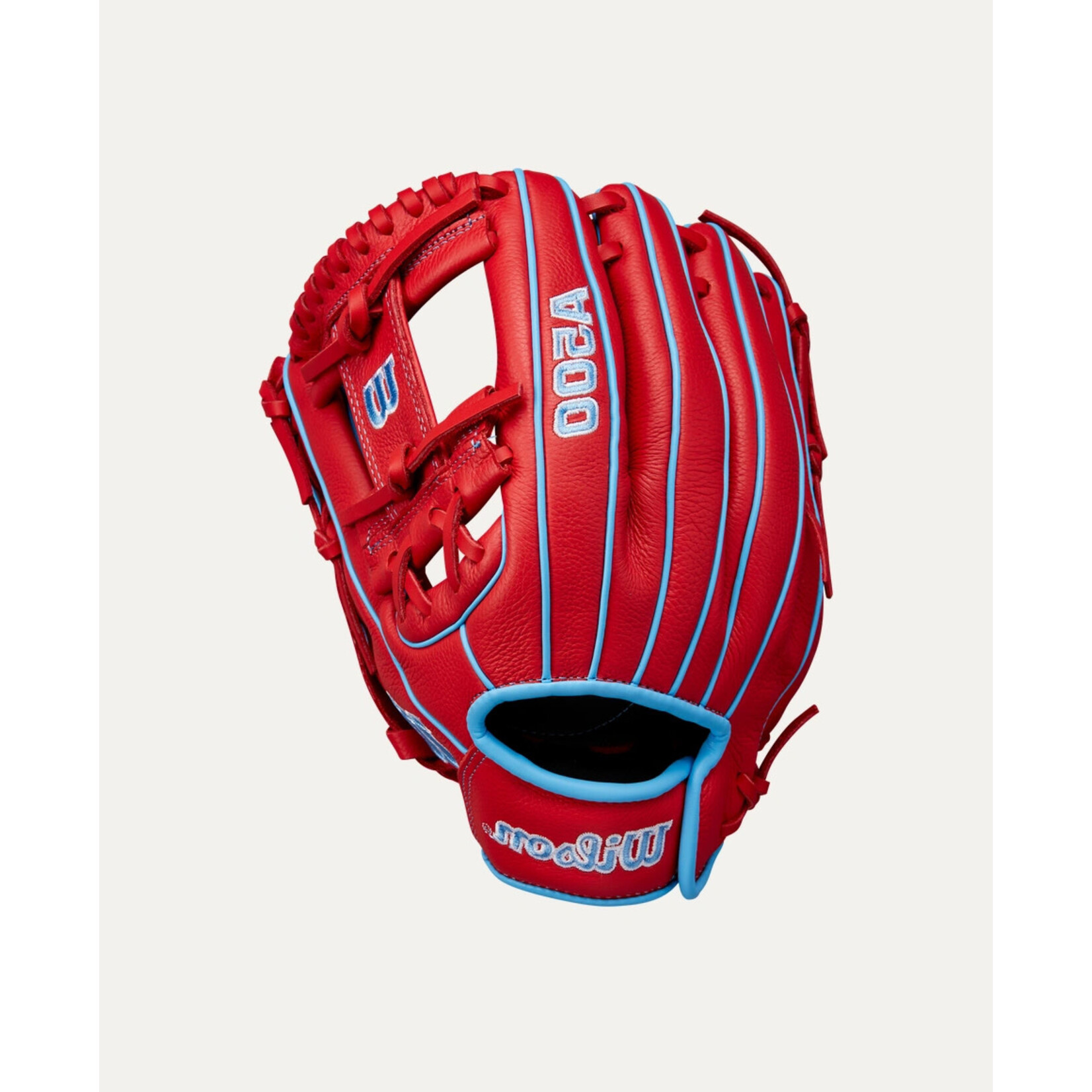 Wilson Wilson Baseball Glove, A500, 11.5", Full Right, Red/Cool Blu/Wht, Youth