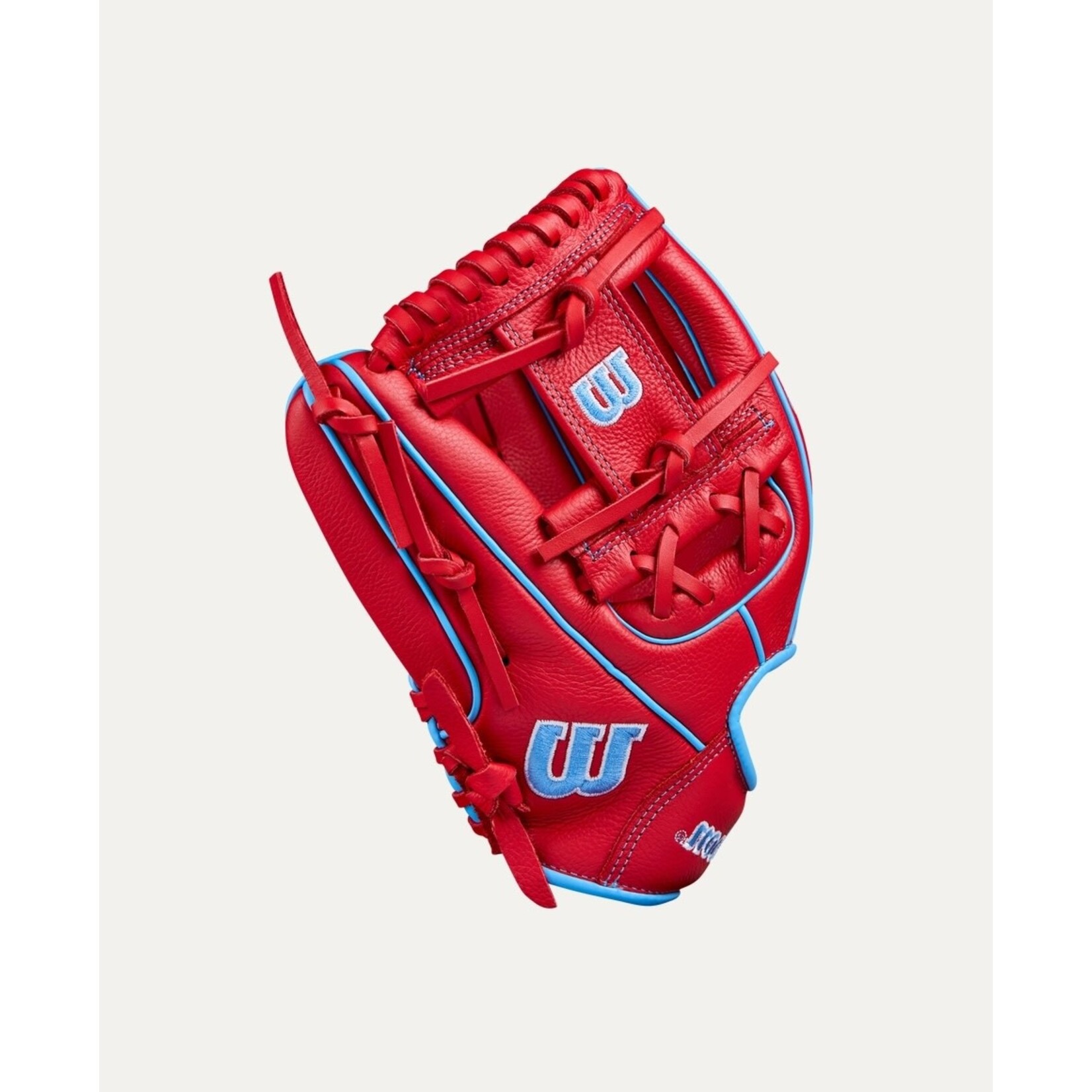 Wilson Wilson Baseball Glove, A500, Full Right, 11.5", Red/Cool Blu/Wht, Youth
