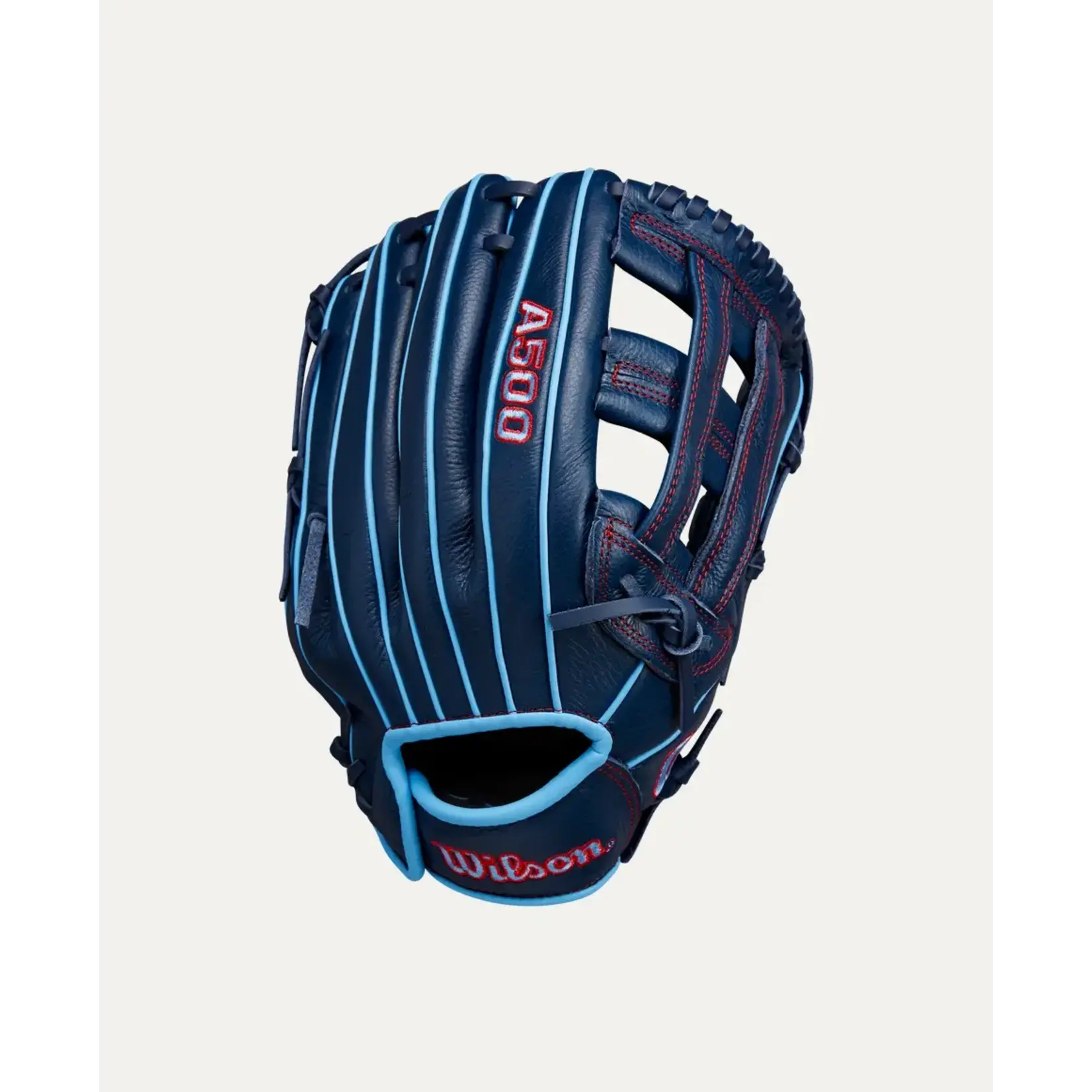 Wilson Wilson Baseball Glove, A500, 12", Reg, Nvy/Cool Blu/Red, Youth