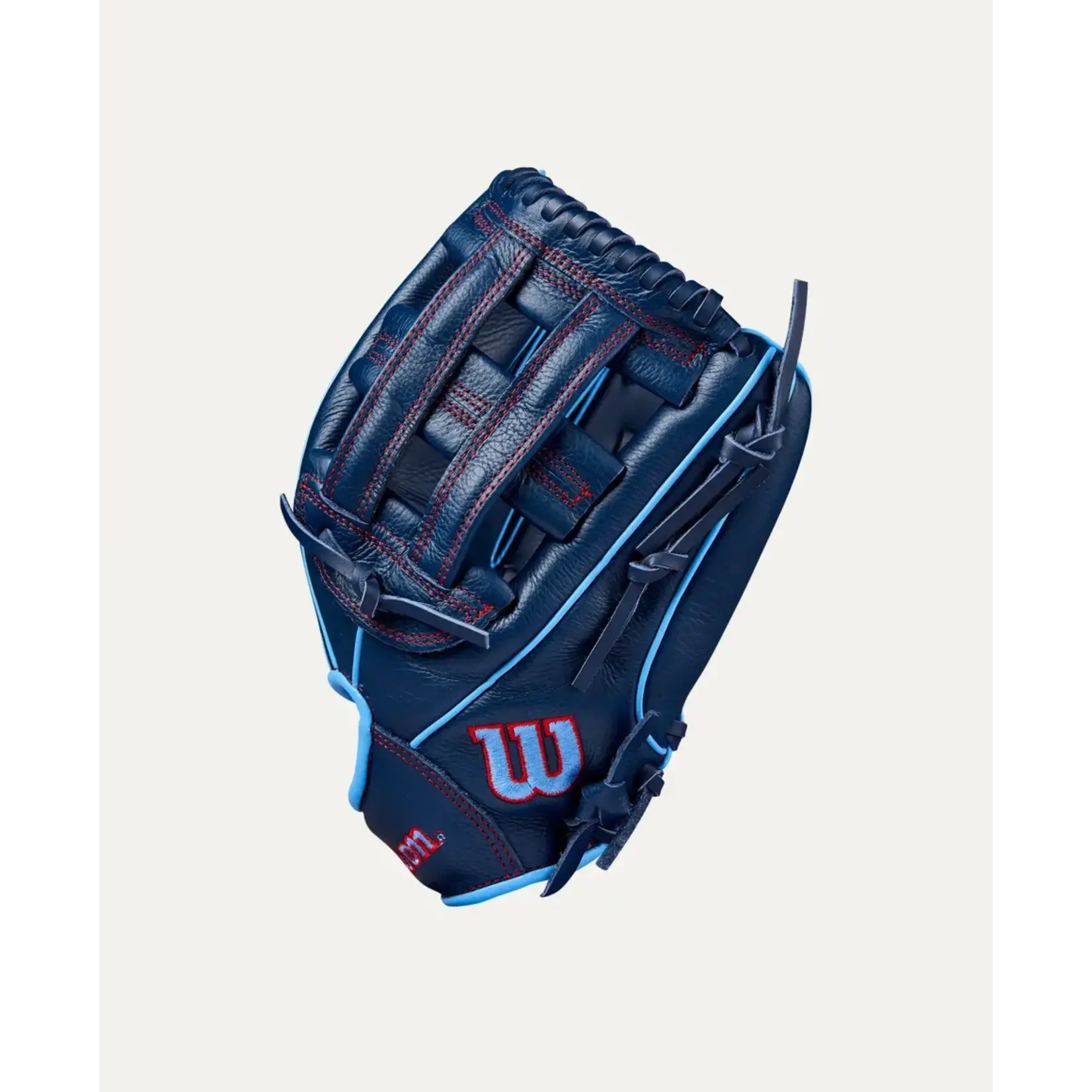 Wilson Wilson Baseball Glove, A500, 12", Reg, Nvy/Cool Blu/Red, Youth