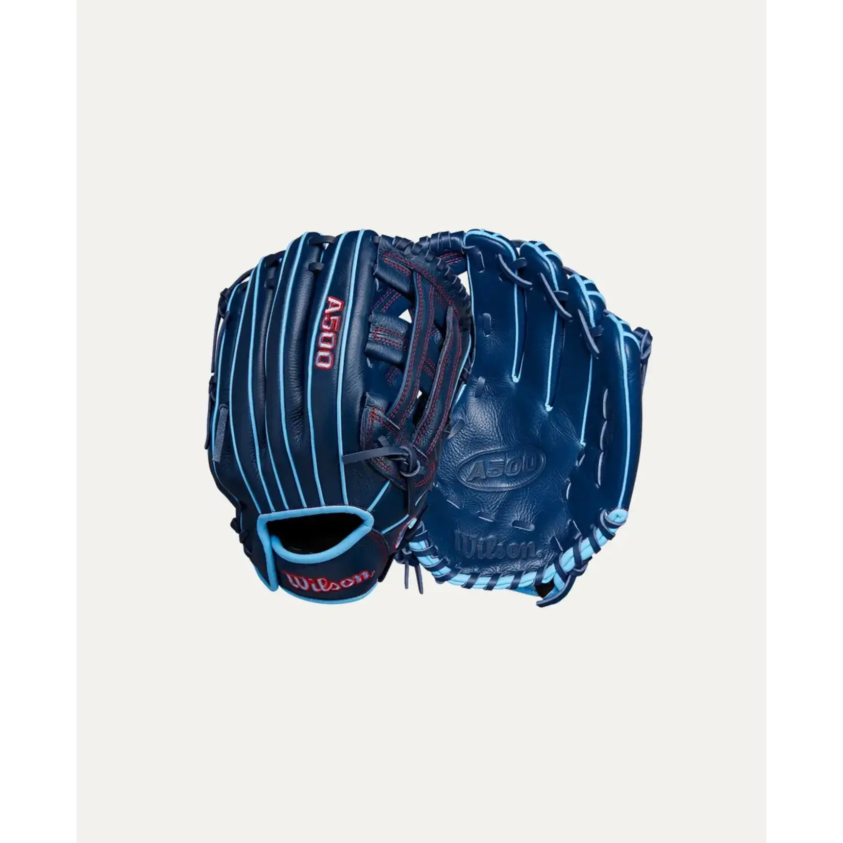 Wilson Wilson Baseball Glove, A500, 12", Reg, Nvy/Cool Blu/Red, Youth