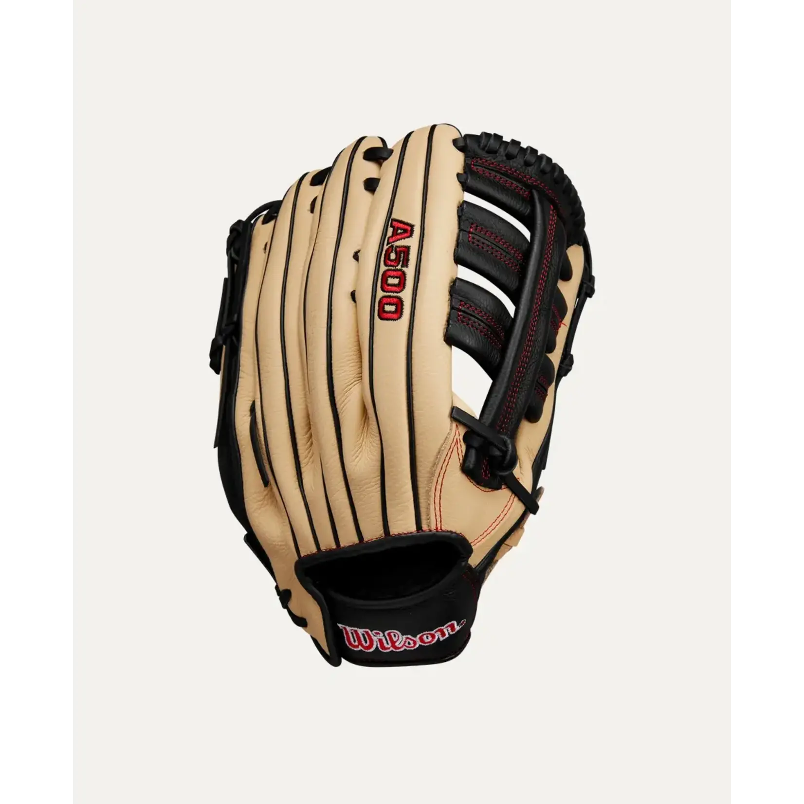 Wilson Wilson Baseball Glove, A500, 12.5", Reg, Blonde/Red/Blk, Youth
