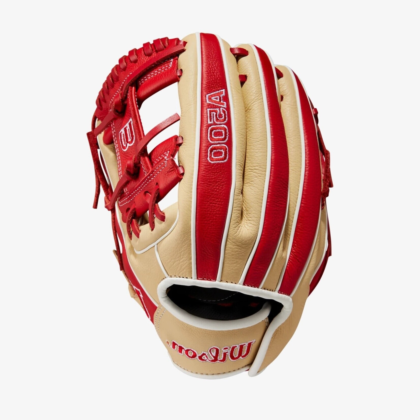 Wilson Wilson Baseball Glove, A500, 11", Full Right, Blonde/Red/Wht, Youth