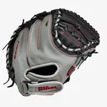 Wilson Wilson Baseball Glove, A500, Reg, 32", Catchers Mitt, Blk/Gry/Red, Youth