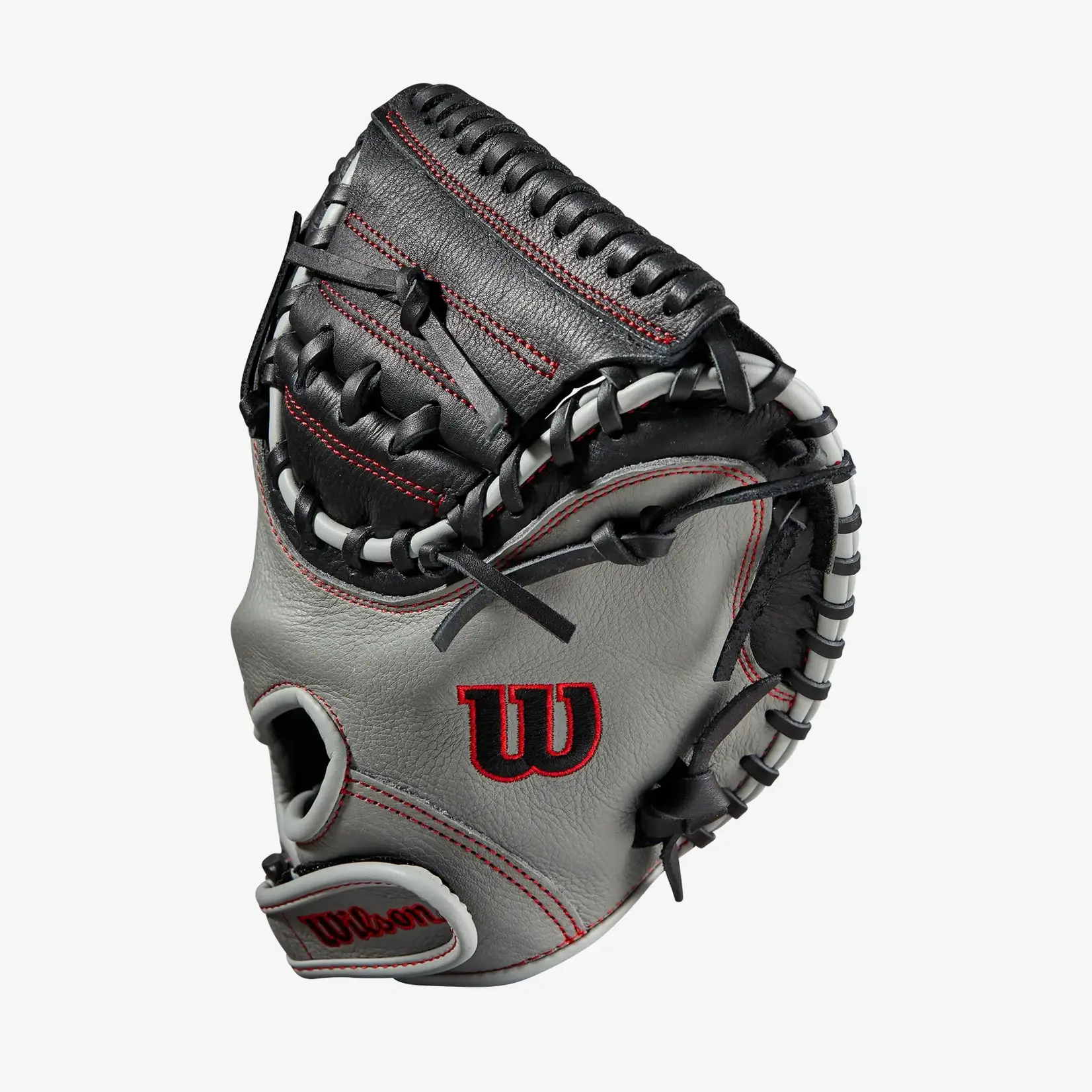 Wilson Wilson Baseball Glove, A500, Reg, 32", Catchers Mitt, Blk/Gry/Red, Youth