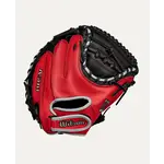 Wilson Wilson Baseball Glove, A500, Reg, 32", Catchers Mitt, Blk/Red/Gry, Youth