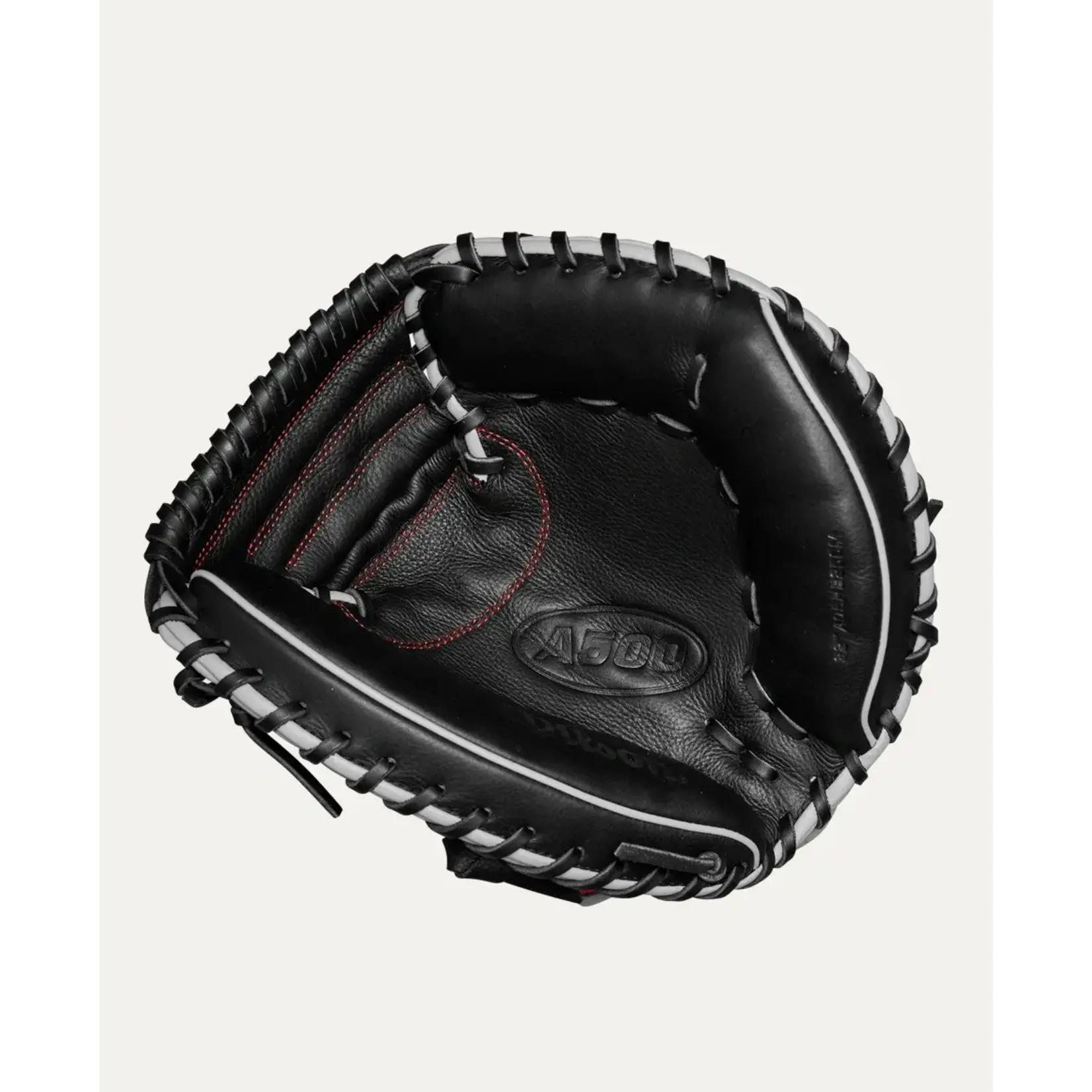 Wilson Wilson Baseball Glove, A500, Reg, 32", Catchers Mitt, Blk/Red/Gry, Youth