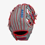 Wilson Wilson Baseball Glove, A450, Reg, 10.75", Gry/Red/Royal, Youth