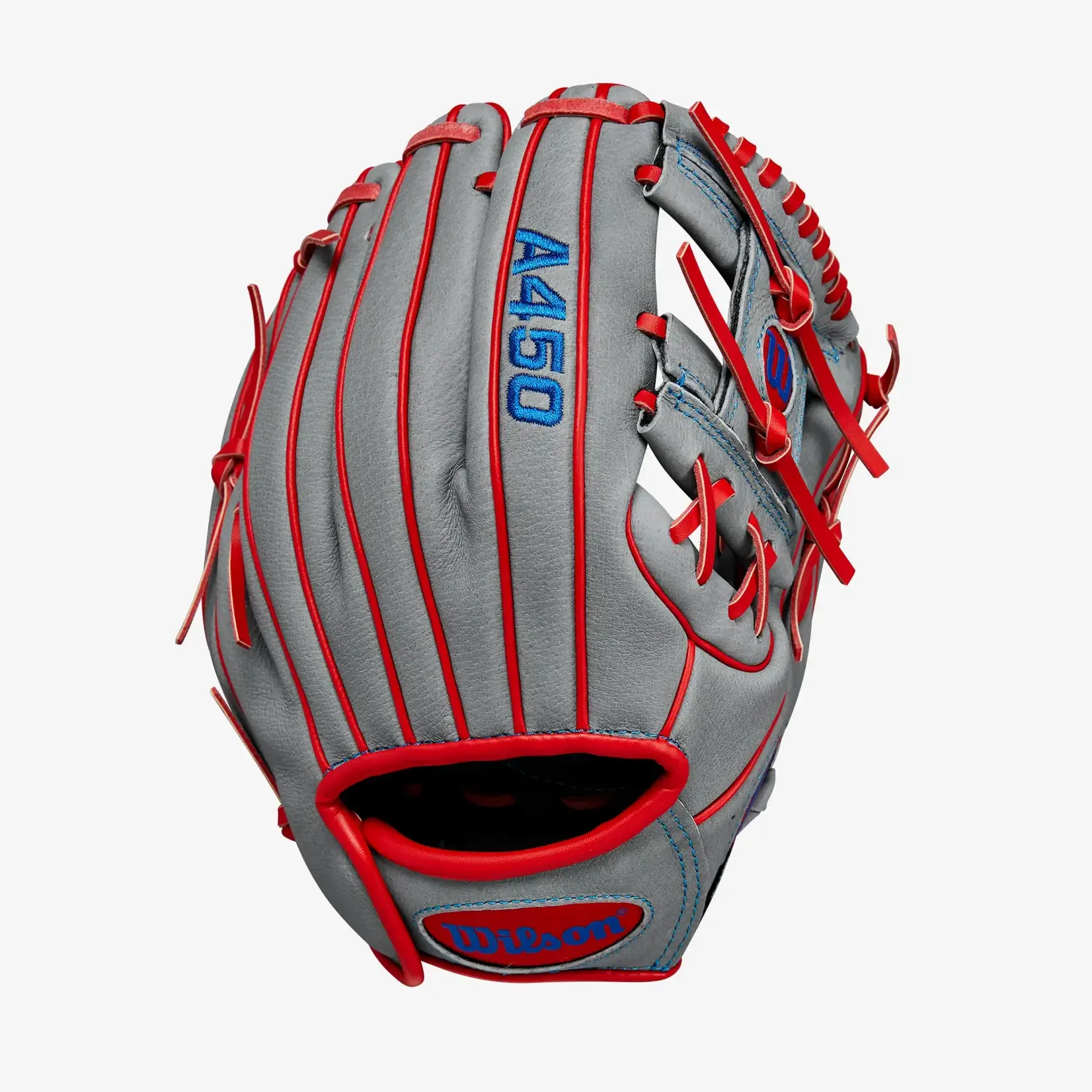 Wilson Wilson Baseball Glove, A450, 10.75", Reg, Gry/Red/Royal, Youth