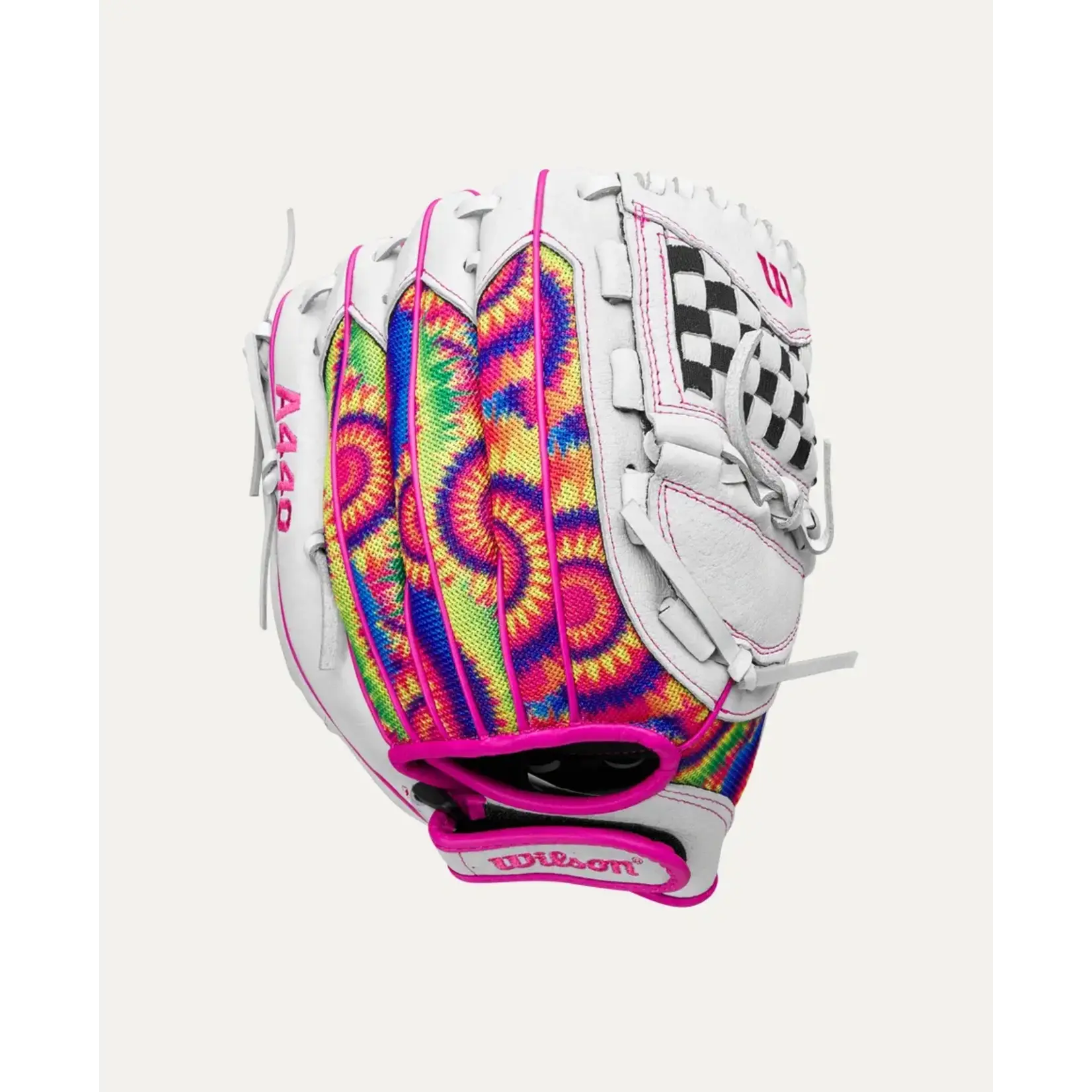 Wilson Wilson Fastpitch Glove, A440 Flash, Reg, 11.5", Wht/Tie Dye/Pnk, Youth