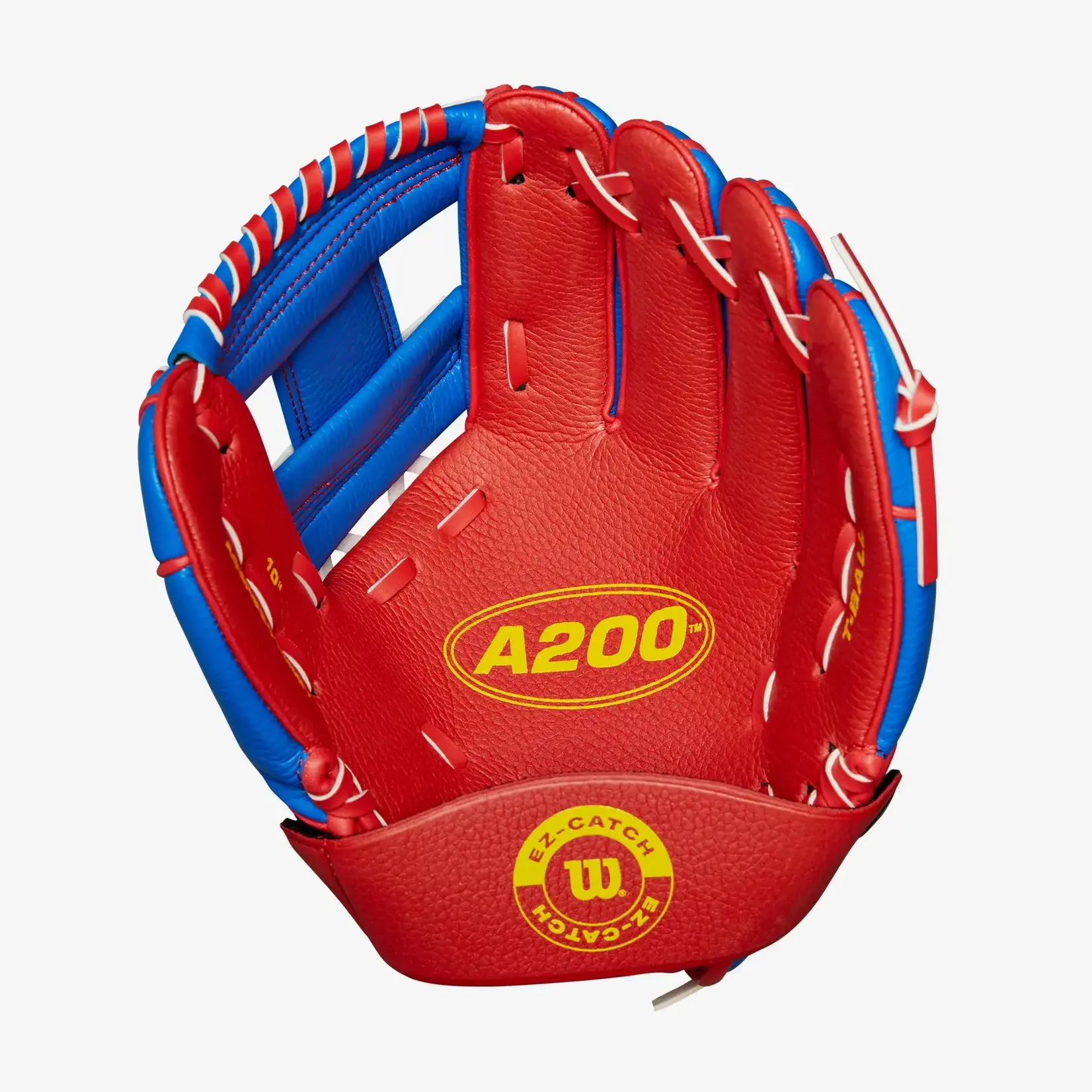 Wilson Wilson Baseball Glove, A200 EZ Catch, Reg, 10", Royal/Red/Yel, Youth