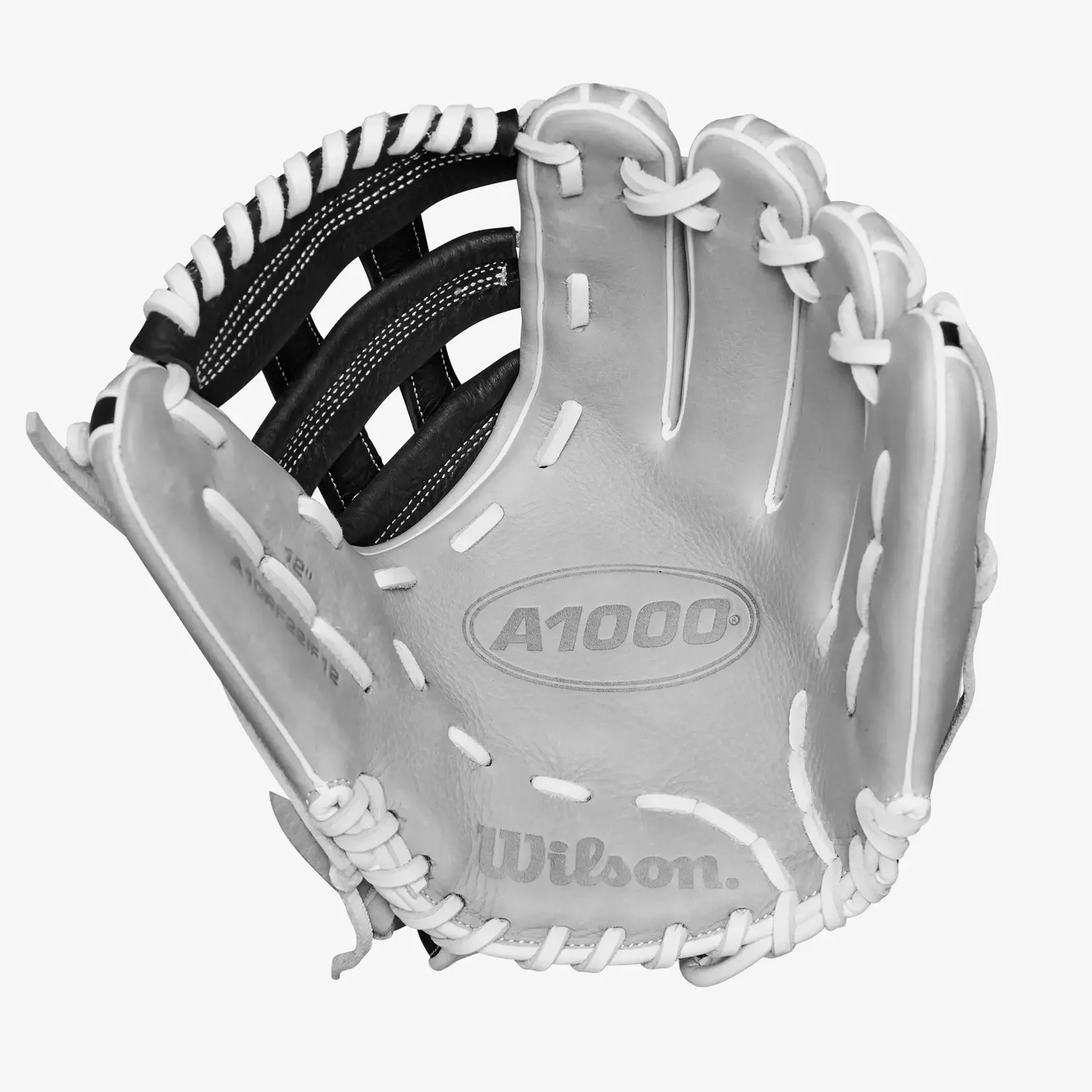 Wilson Wilson Fastpitch Glove, A1000, 12", Reg, Infield, Gry/Wht