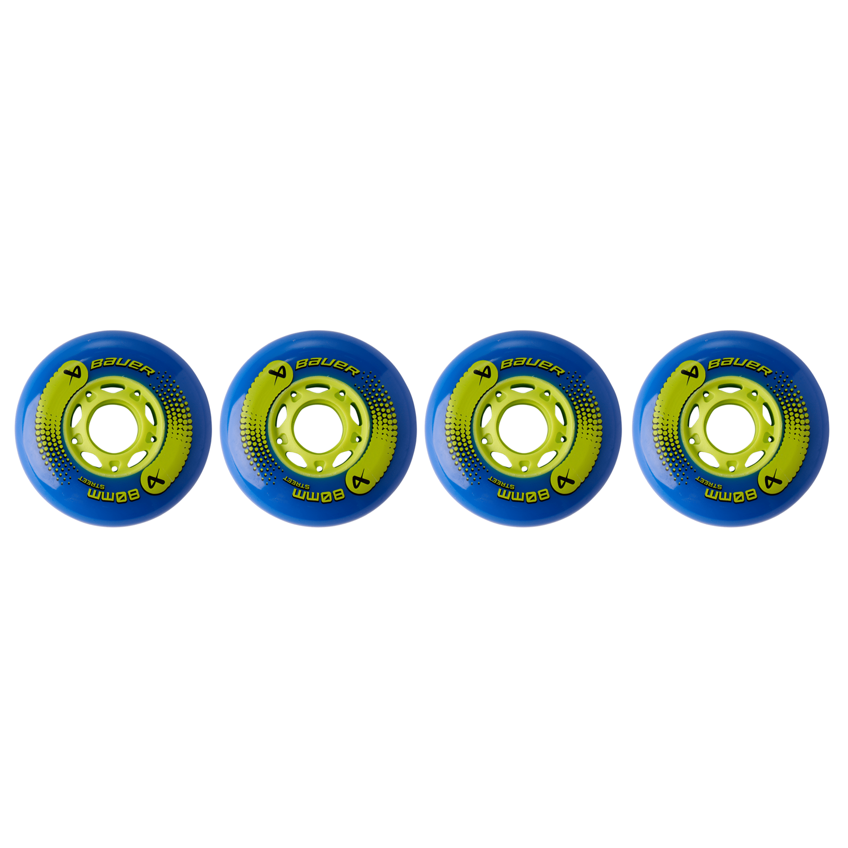 Bauer Bauer Inline Skate Wheels, Street, 4-Pack, 72mm, 82a