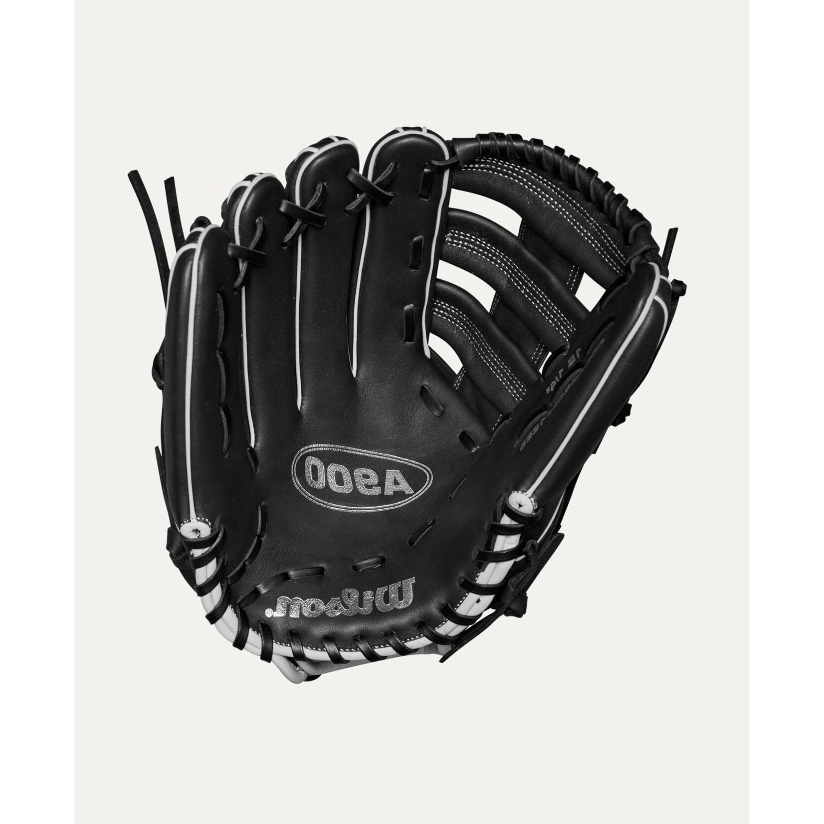 Wilson Wilson Baseball Glove, A900 PF1892, 12.25", Full Right, Blk/Wht/Silver