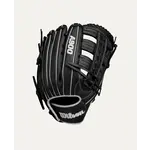 Wilson Wilson Baseball Glove, A900 PF1892, 12.25", Reg, Blk/Wht/Silver