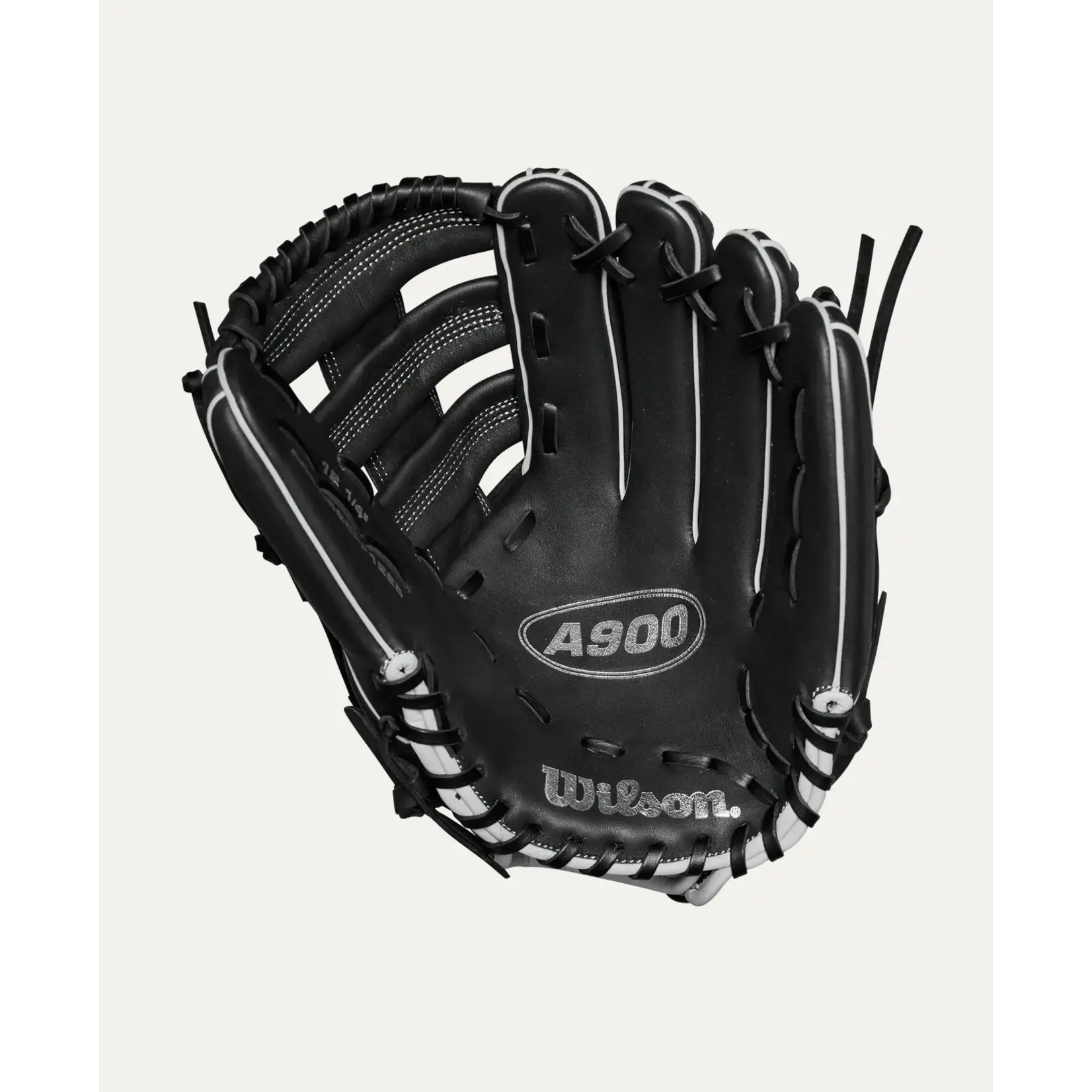 Wilson Wilson Baseball Glove, A900 PF1892, 12.25", Reg, Blk/Wht/Silver