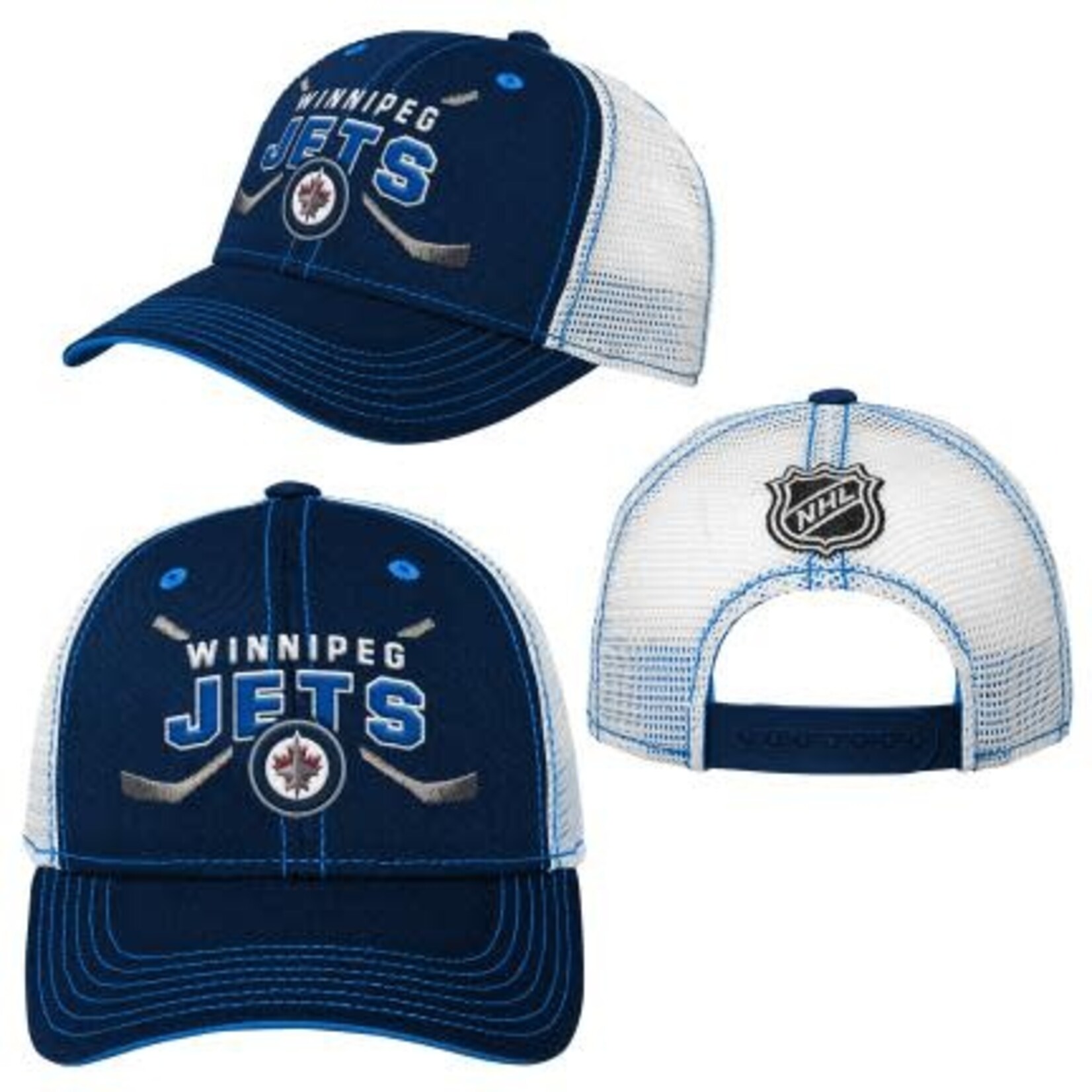 Outerstuff Outerstuff Hat, Lockup Meshback Adjustable, NHL, Winnipeg Jets, Boys