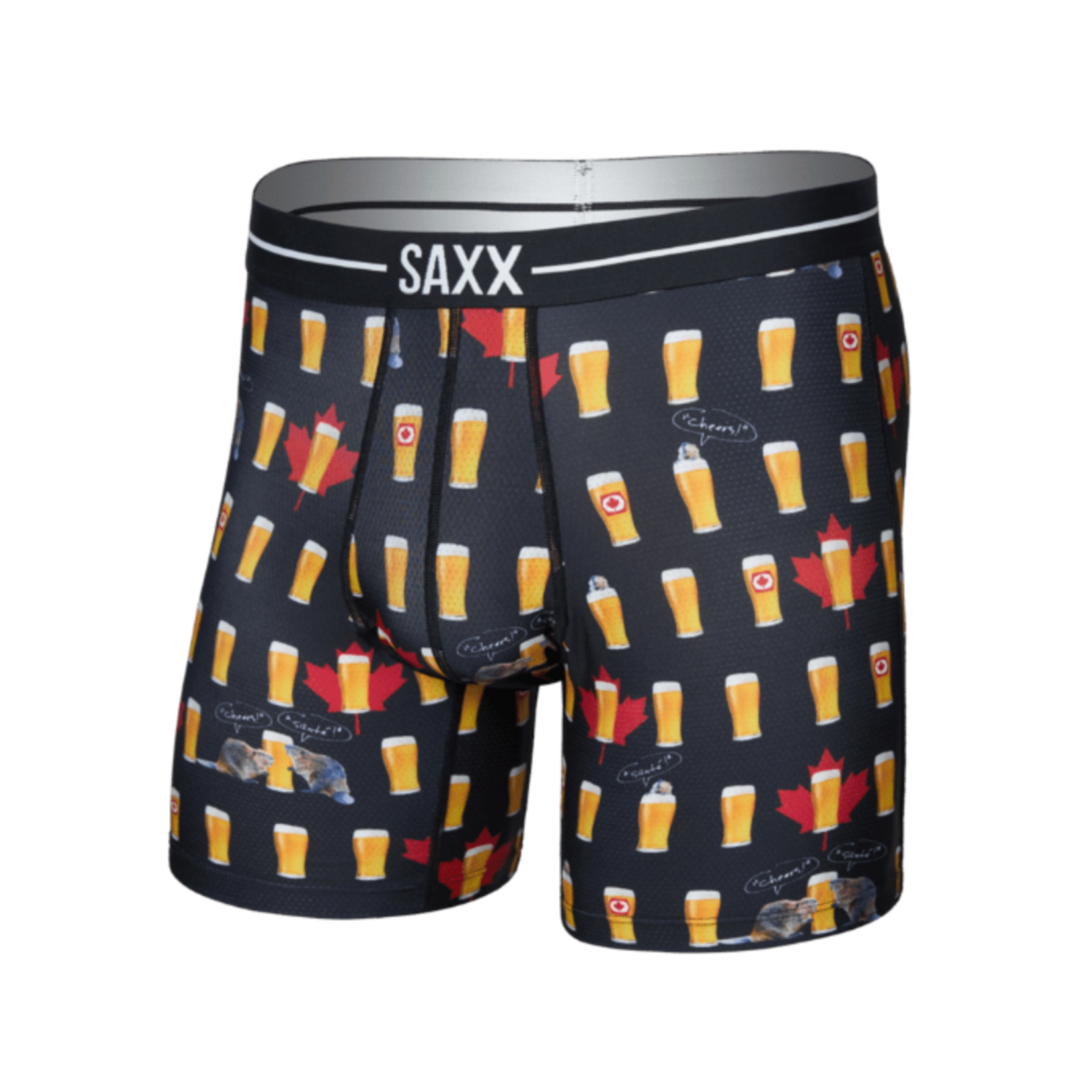 Saxx Saxx Underwear, Volt Boxer Brief, Mens, CAN-Cheers Canada-Blk