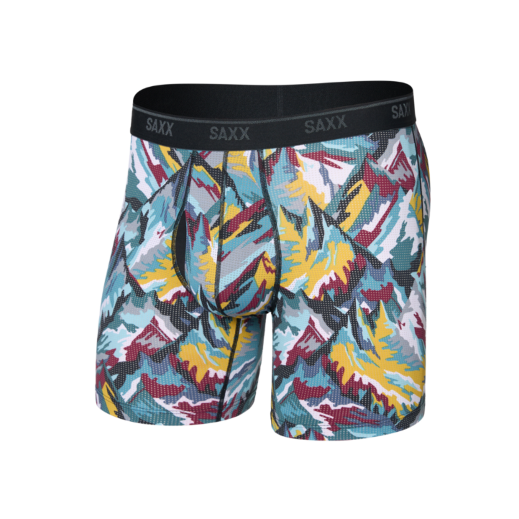 Saxx Saxx Underwear, Quest Quick Dry Mesh Boxer Brief Fly, Mens, PRM-Prism Peaks-Multi