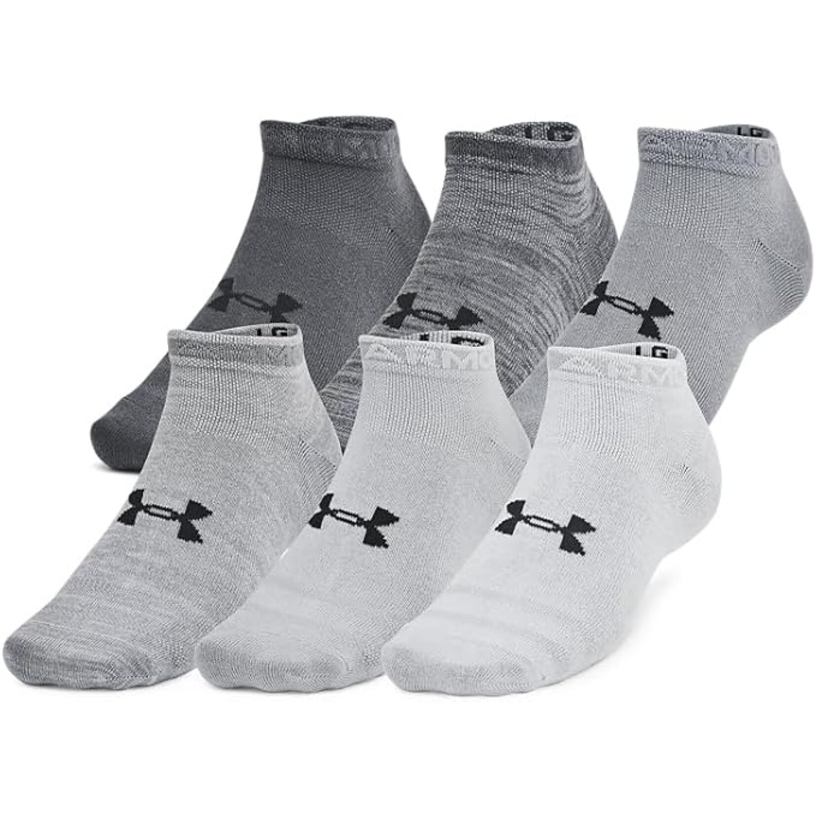 Under Armour Under Armour Socks, Essential No Show, 6-Pack, Unisex