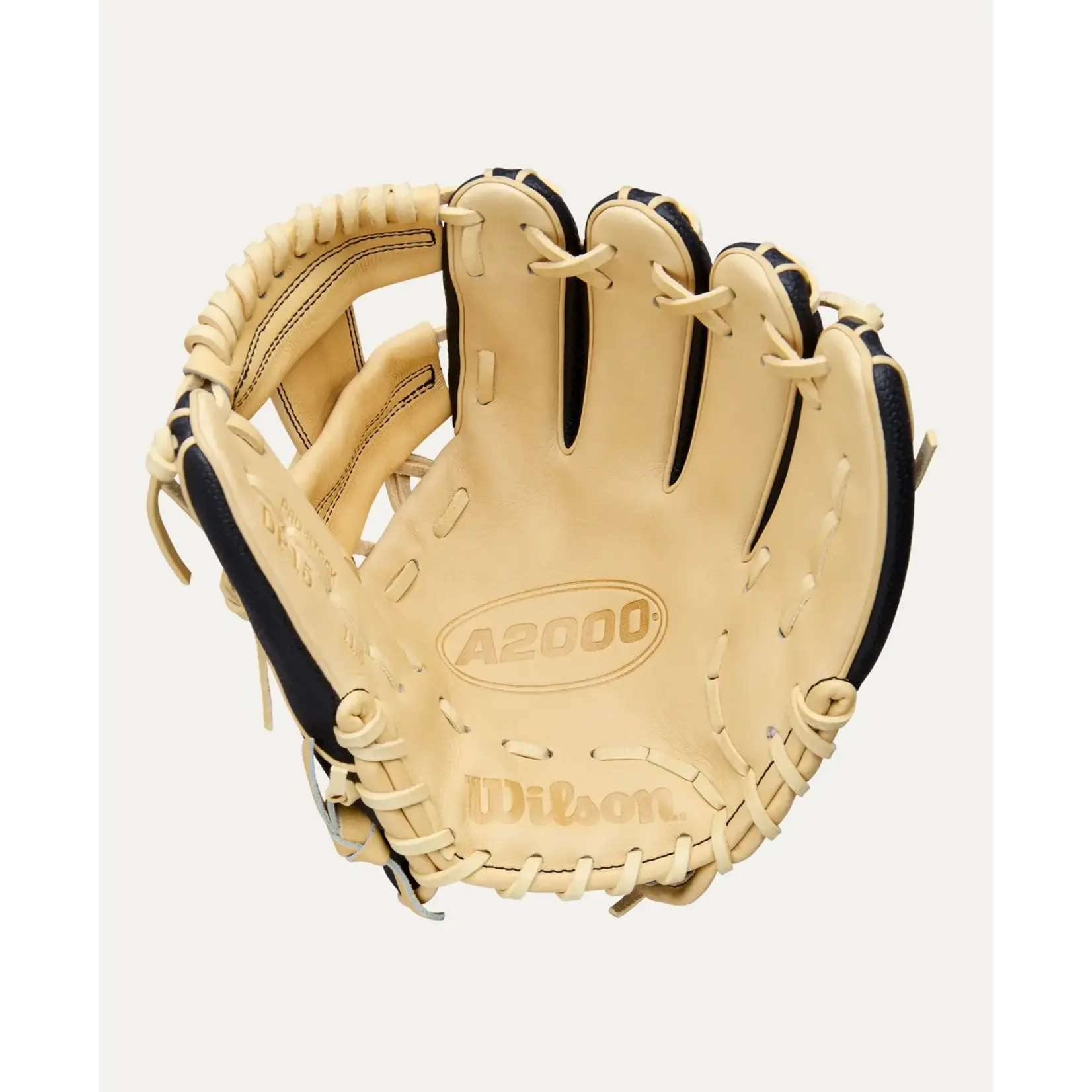 Wilson Wilson Baseball Glove, A2000 Classic DP15 w/SuperSkin, 11.5", Reg, Blk/Blonde