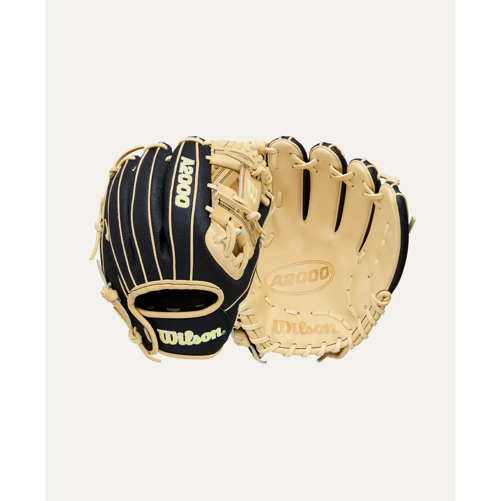 Wilson Wilson Baseball Glove, A2000 Classic DP15 w/SuperSkin, 11.5", Reg, Blk/Blonde