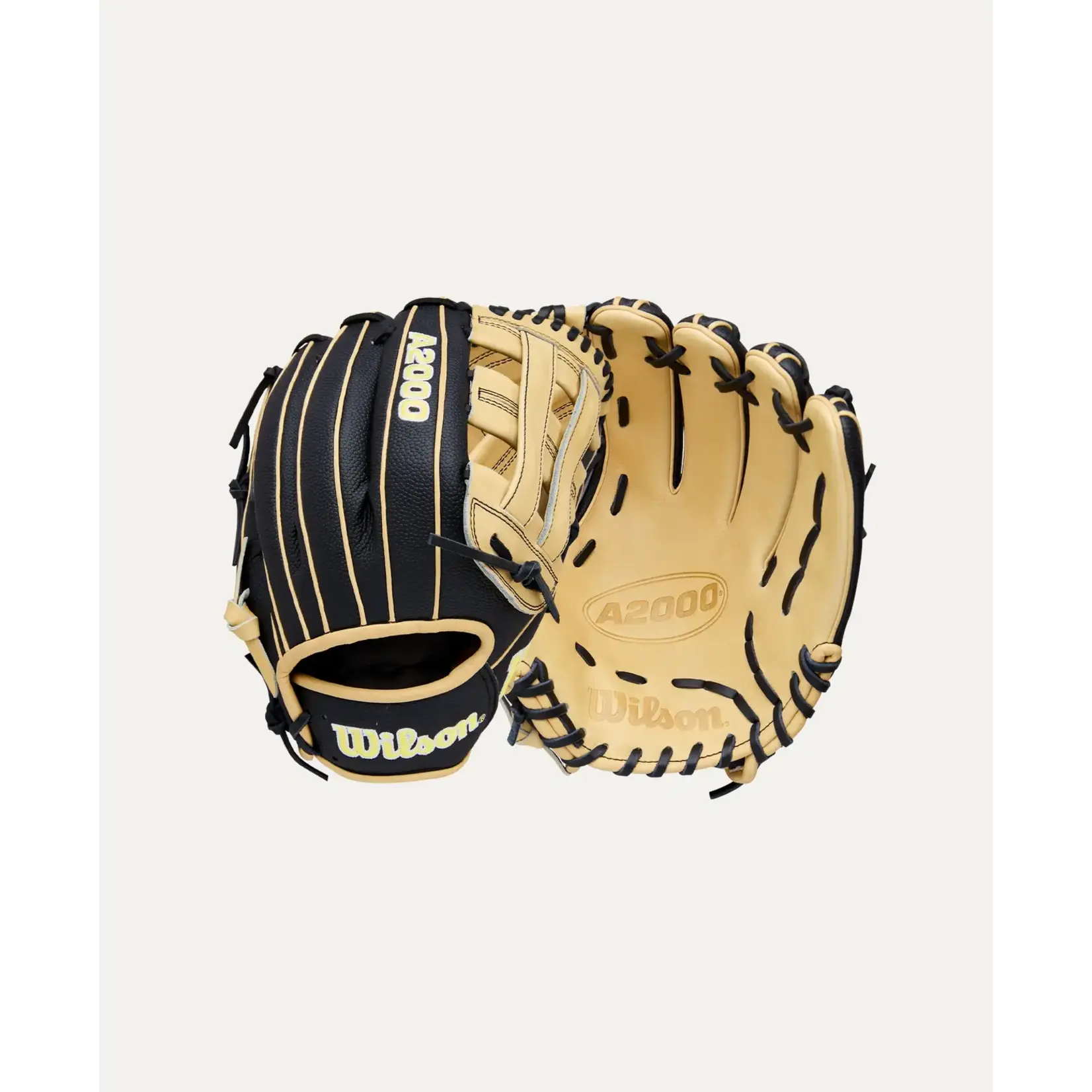 Wilson Wilson Baseball Glove, A2000 Classic DW5 w/SuperSkin, 12", Reg, Blk/Blonde