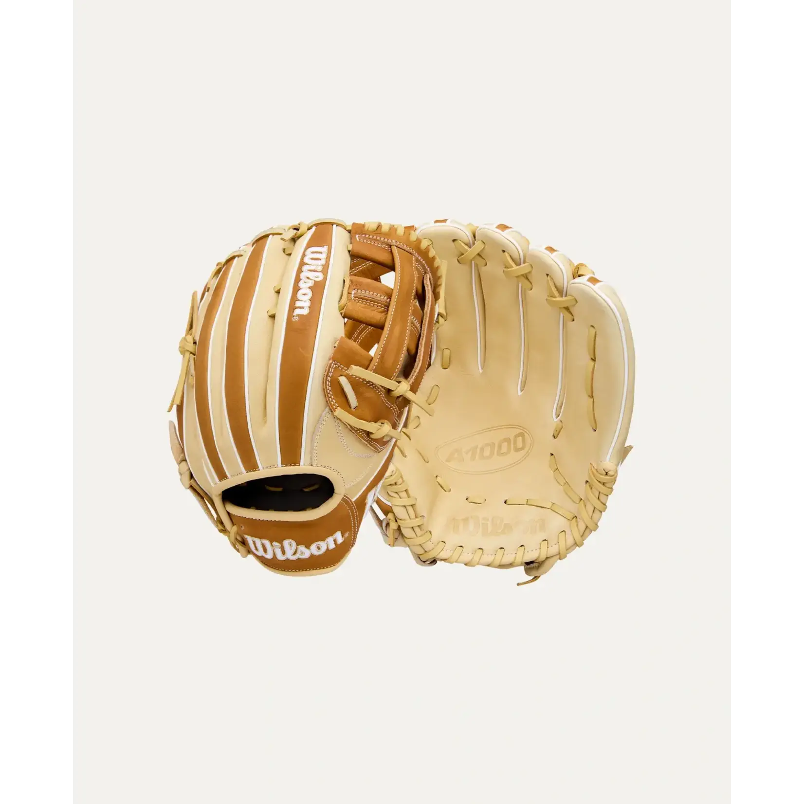 Wilson Wilson Baseball Glove, A1000 1750, 12.5", Reg, Blonde/Saddle Tan/Wht