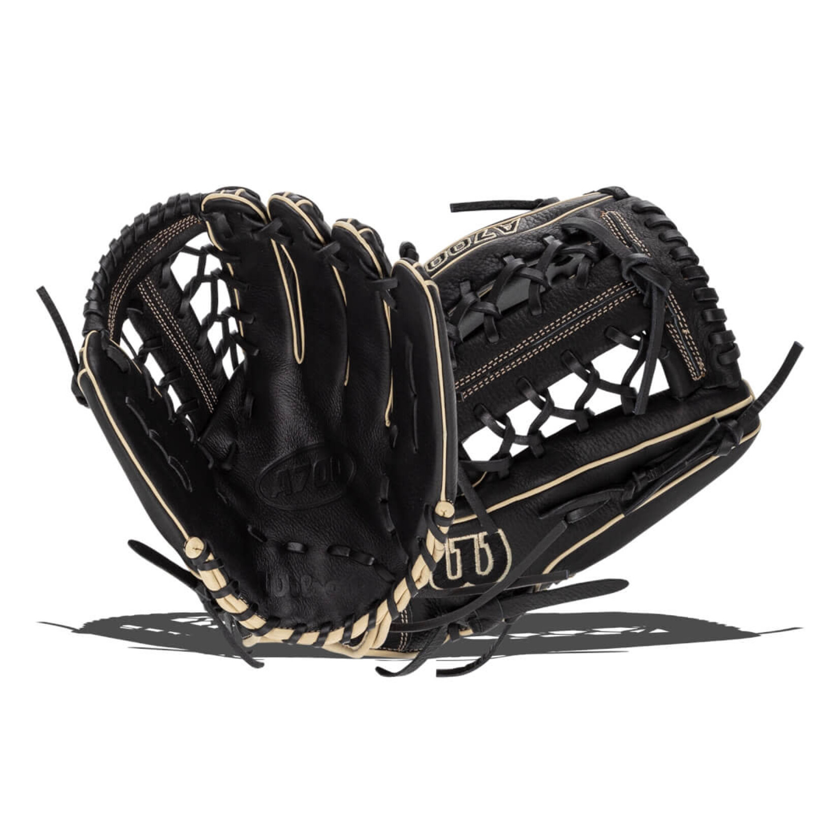 Wilson Wilson Baseball Glove, A700, 12”, Reg, Blk/Blonde, Youth