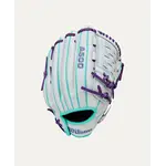 Wilson Wilson Fastpitch Glove, A500 Siren, 12", Reg, Wht/Seafoam/Pur, Youth