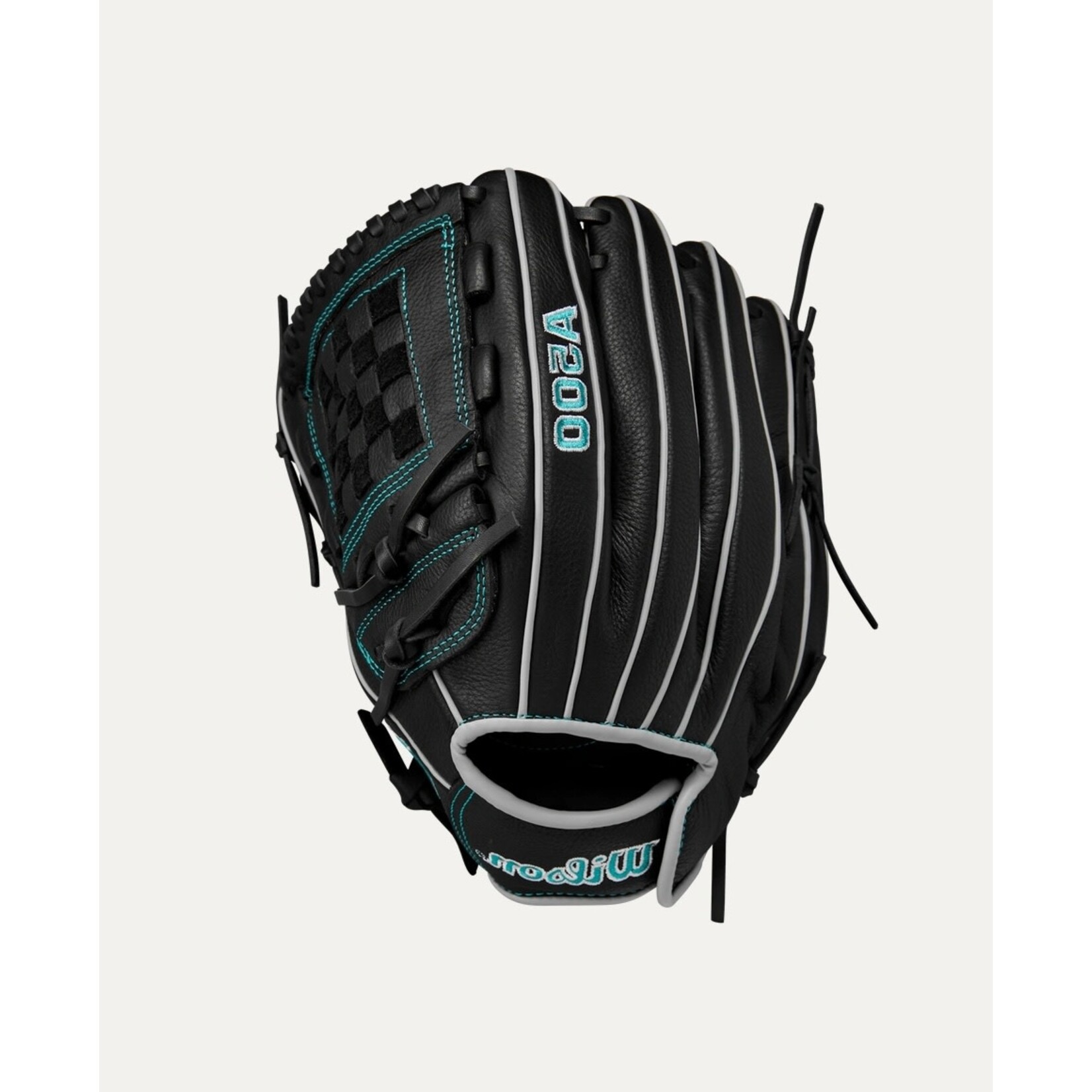 Wilson Wilson Fastpitch Glove, A500 Siren, 12", Full Right, Blk/Teal, Youth