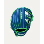Wilson Wilson Baseball Glove, A450 Advisory Staff, 10.75", Reg, Blk/Neon Grn/Wht, Youth