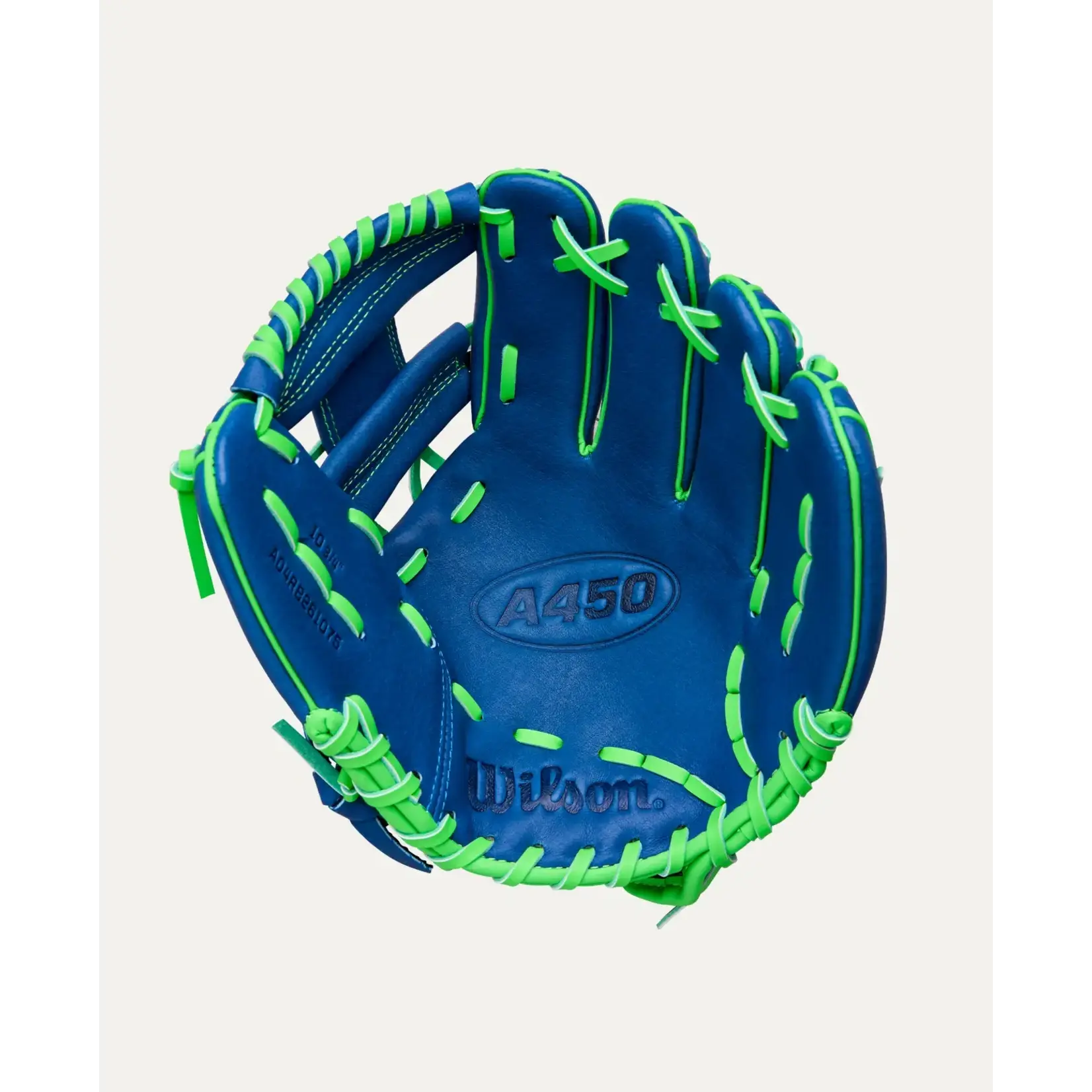 Wilson Wilson Baseball Glove, A450 Advisory Staff, 10.75", Reg, Blk/Neon Grn/Wht, Youth