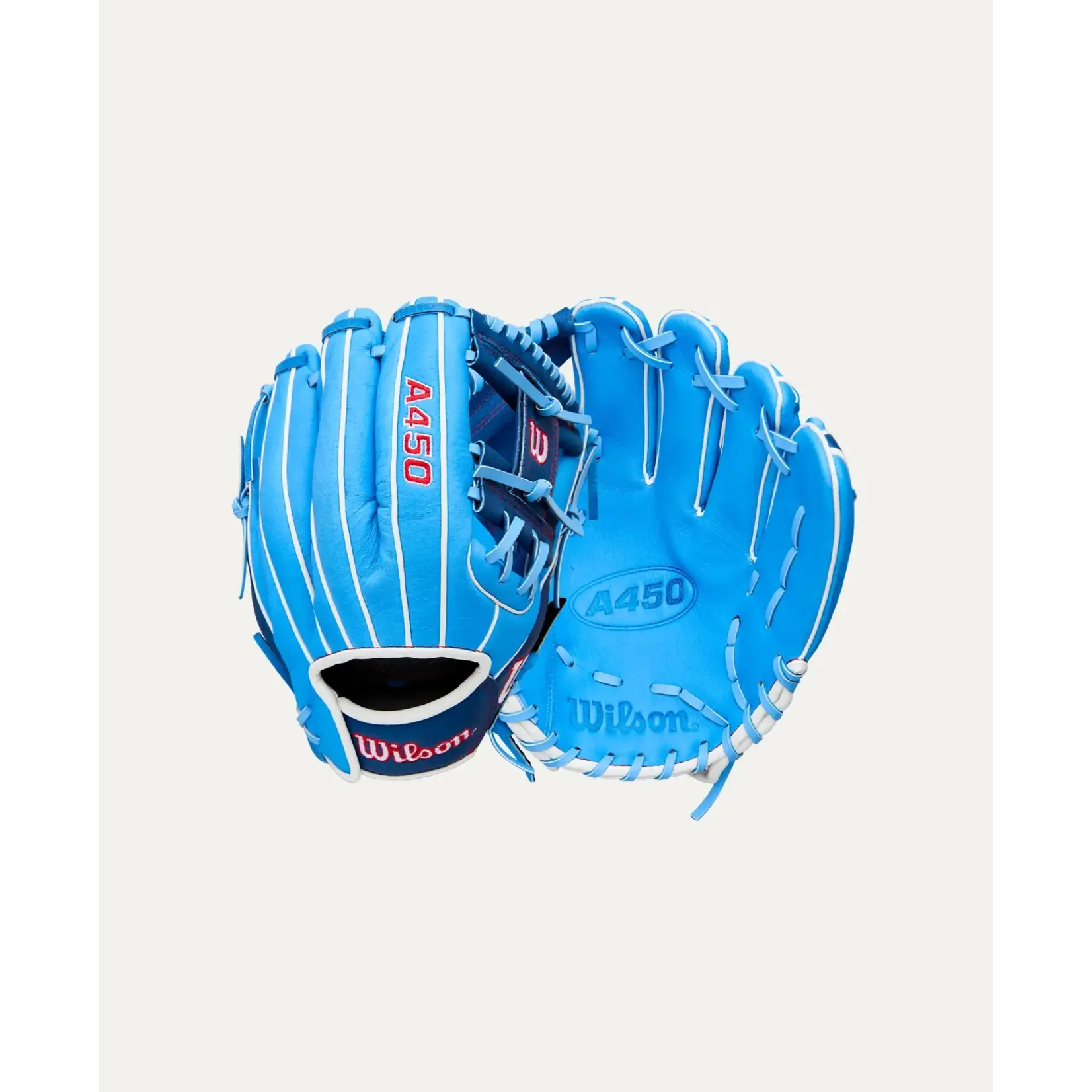 Wilson Wilson Baseball Glove, A450 Advisory Staff, 11.5", Reg, Nvy/Cool Blu/Wht, Youth