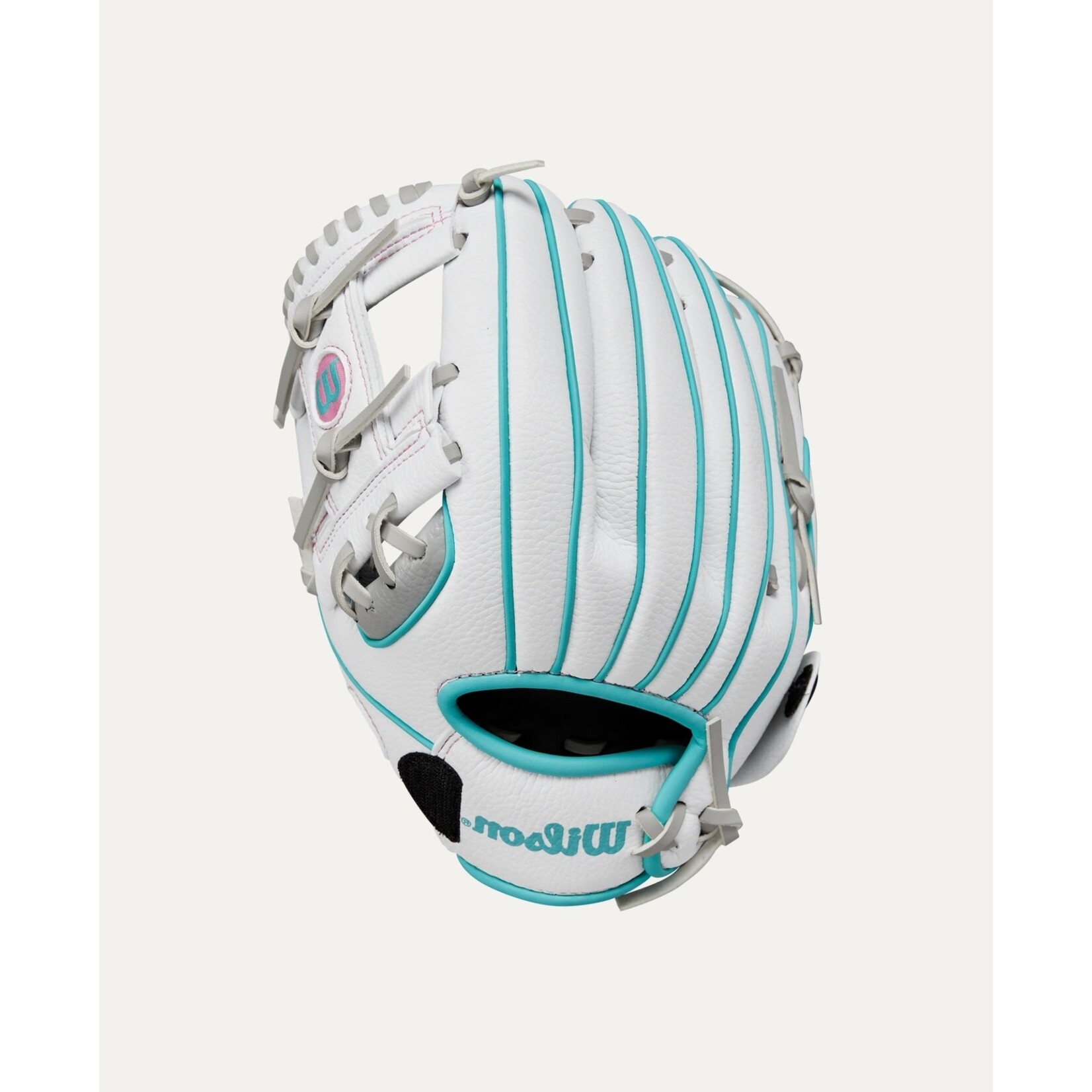 Wilson Wilson Baseball Glove, A200 EZ Catch, 10", Full Right, Silver/Wht/Teal, Youth