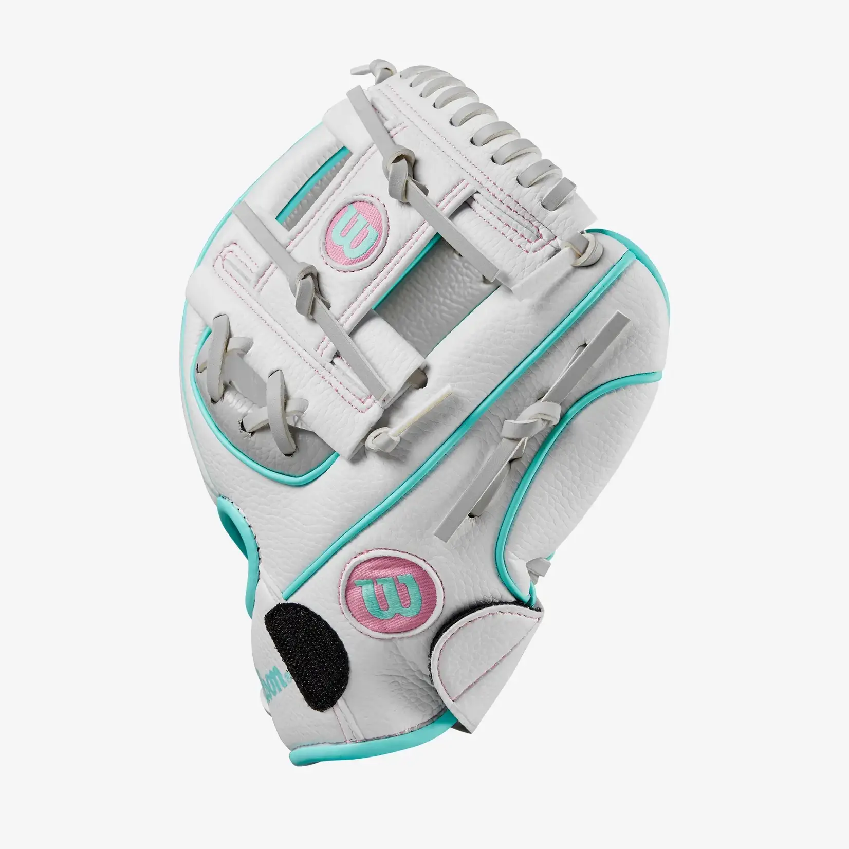 Wilson Wilson Baseball Glove, A200 EZ Catch, 10", Reg, Silver/Wht/Teal, Youth