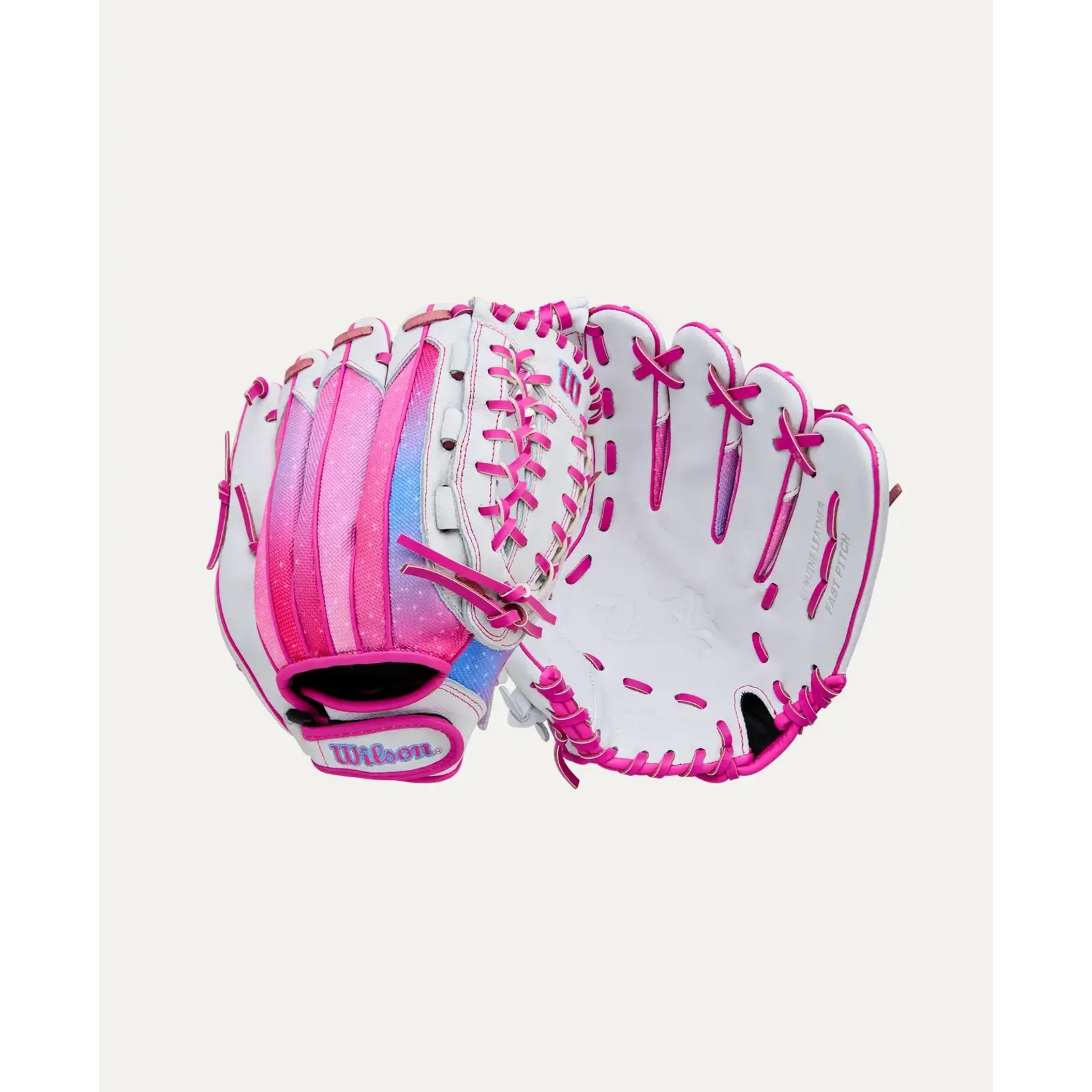 Wilson Wilson Fastpitch Glove, Flash, 12", Reg, Wht/Pnk, Youth