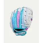 Wilson Wilson Fastpitch Glove, Flash, 11", Reg, Wht/Pur/Teal, Youth