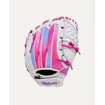 Wilson Wilson Fastpitch Glove, Flash, 11.5", Reg, Wht/Pnk, Youth
