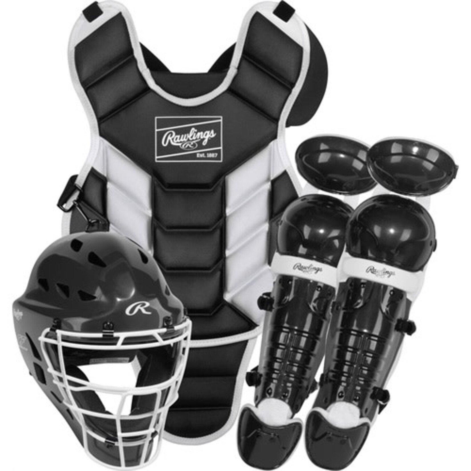 Rawlings Rawlings Catchers Set, Players 3 Series, Youth, 12U, Blk/Wht