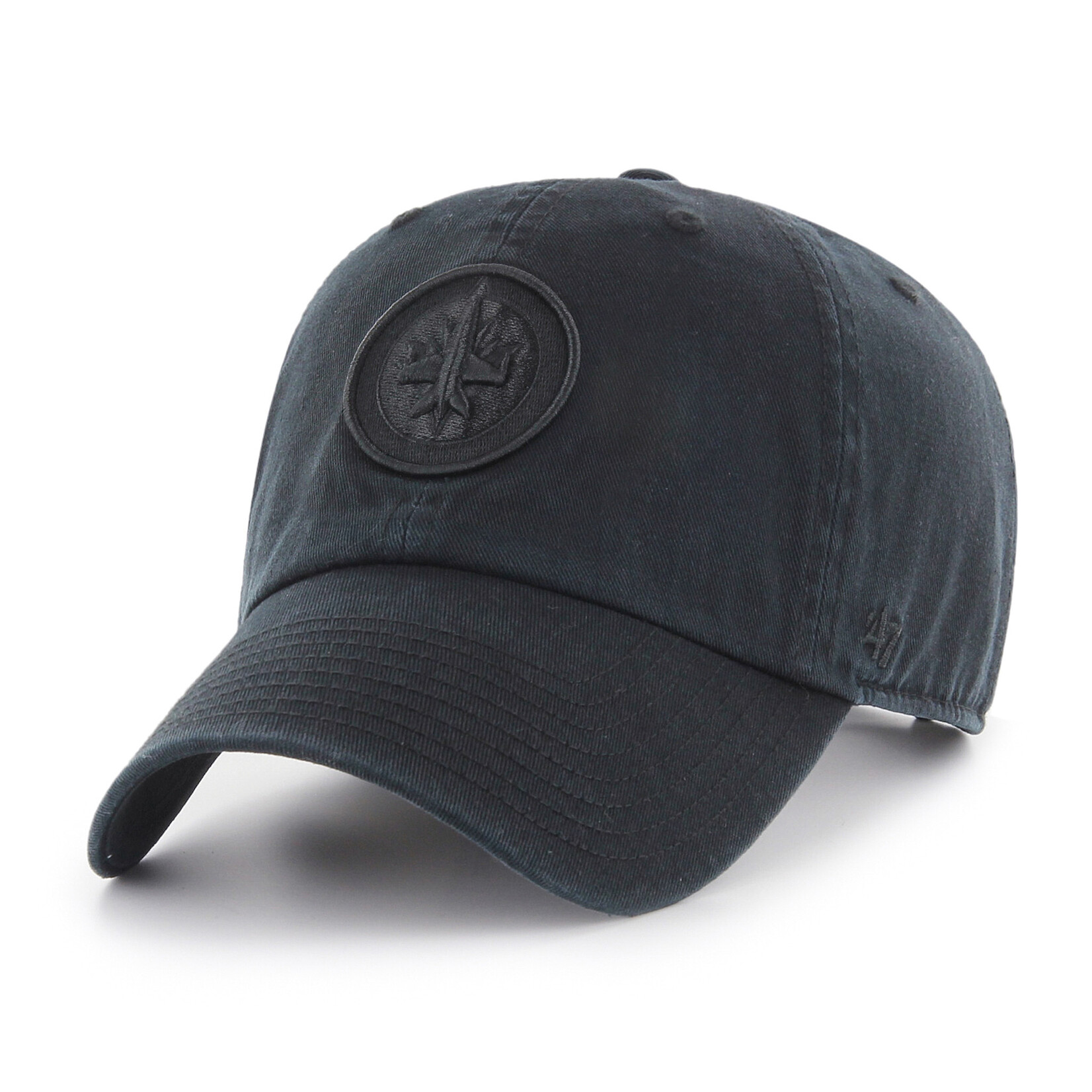 '47 ’47 Hat, Clean Up Blk on Blk, NHL, Winnipeg Jets OS